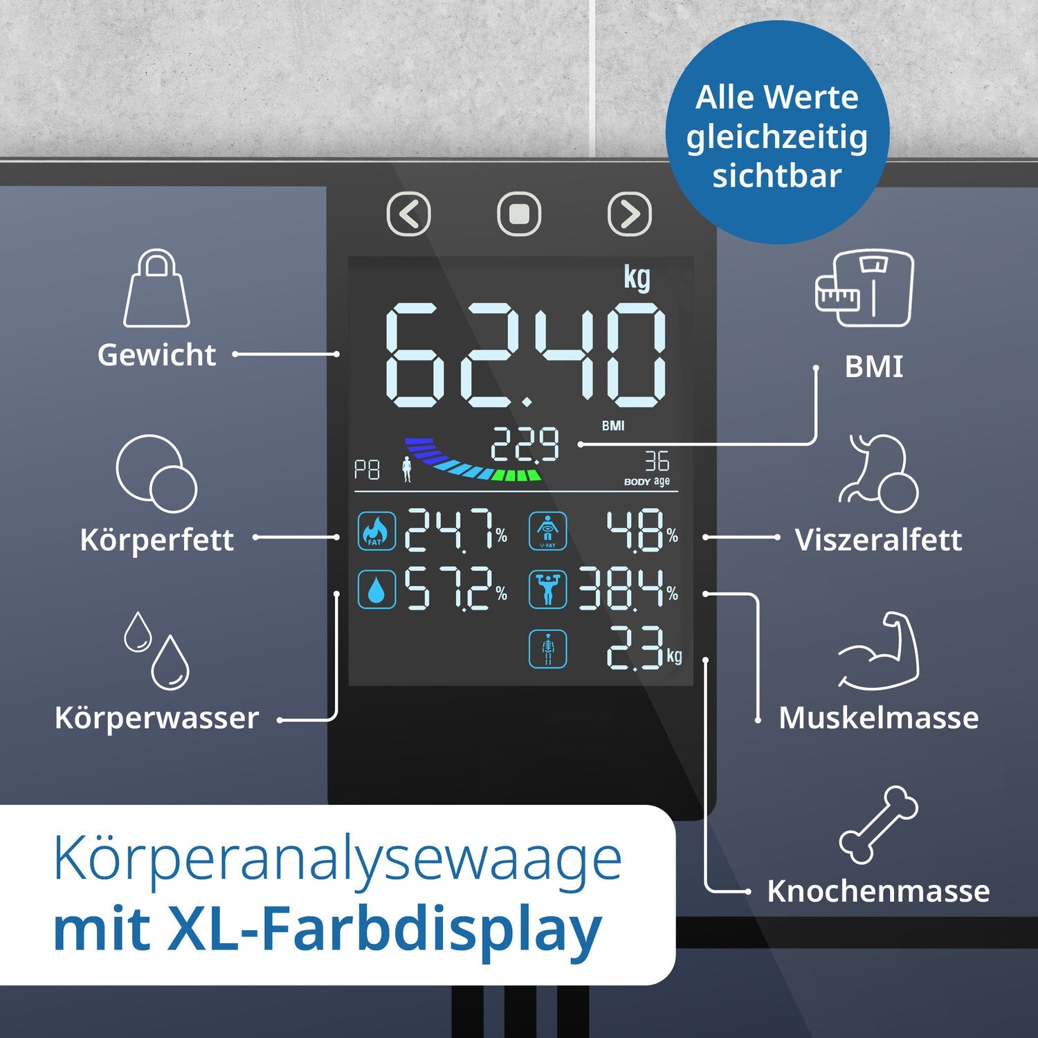 Digitale Körperanalysewaage Emmy