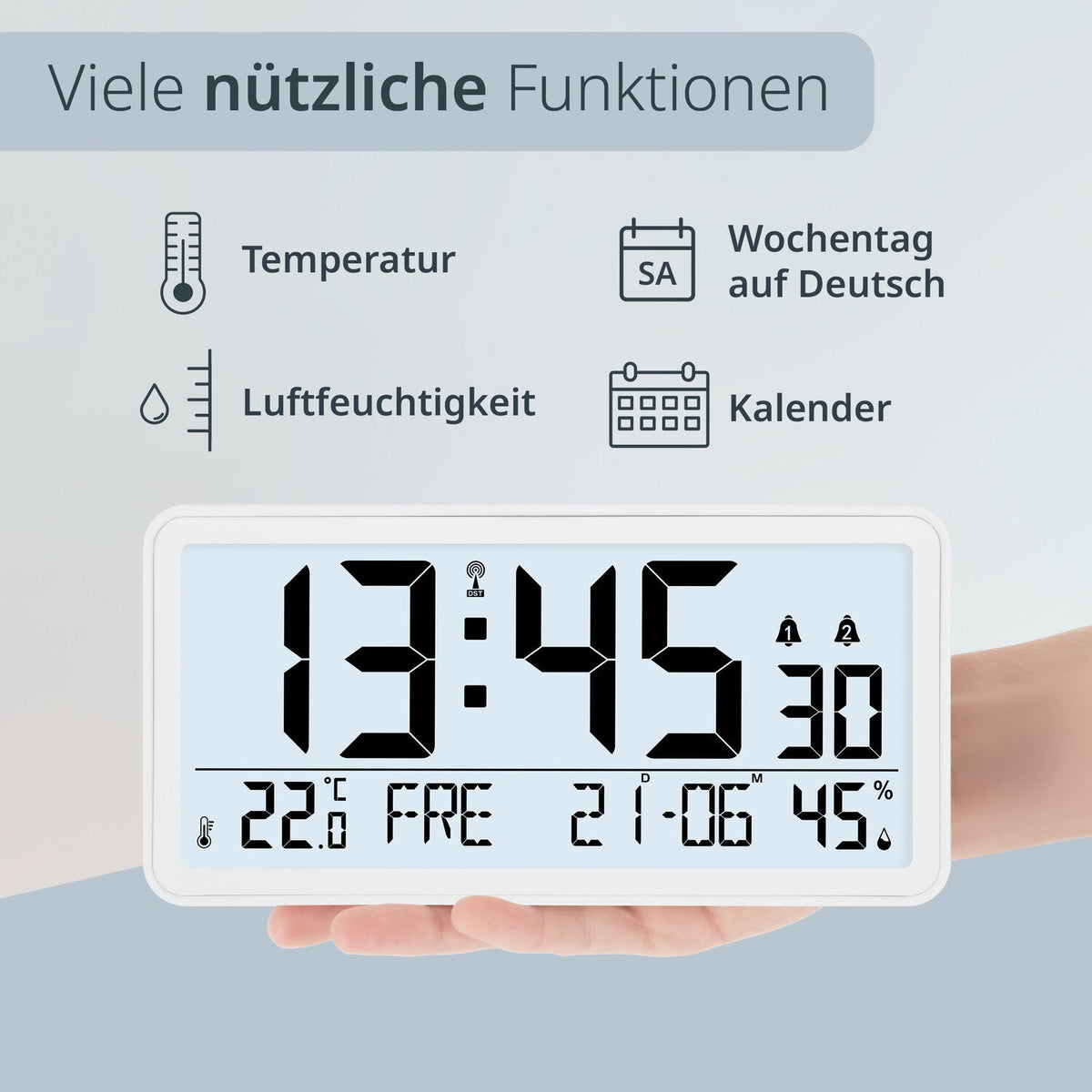 Digitale Tisch- und Wanduhr