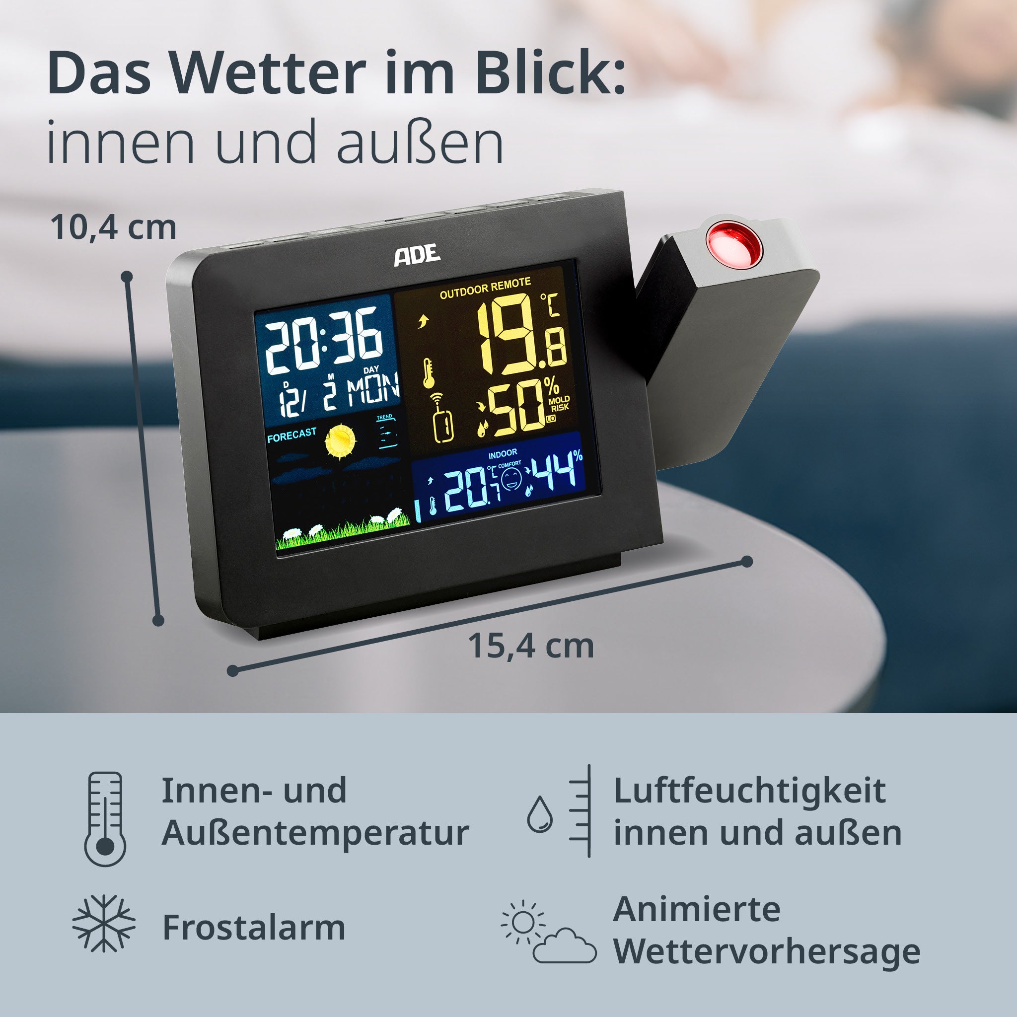 Weather station with projection