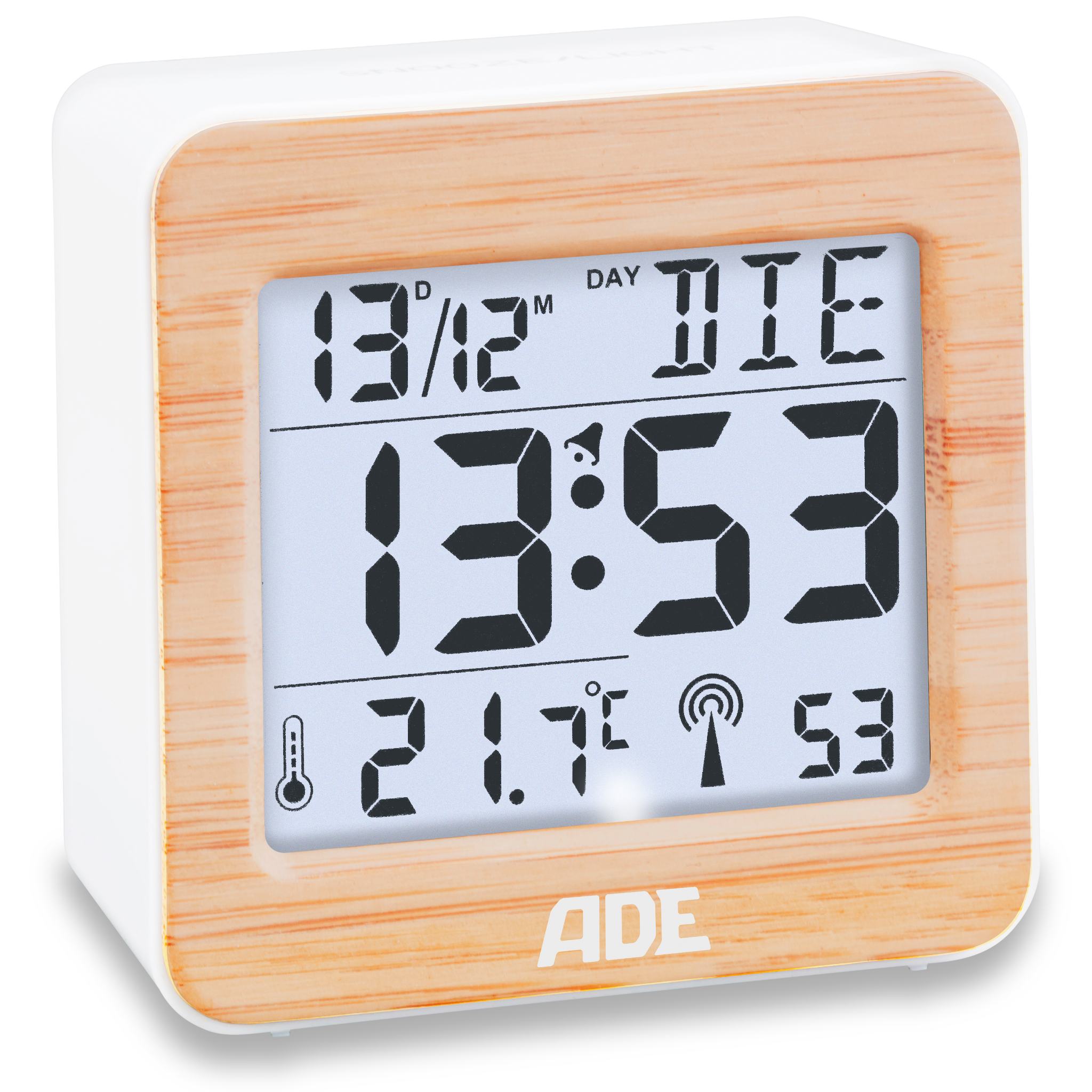 Digital DCF radio alarm clock with backlight