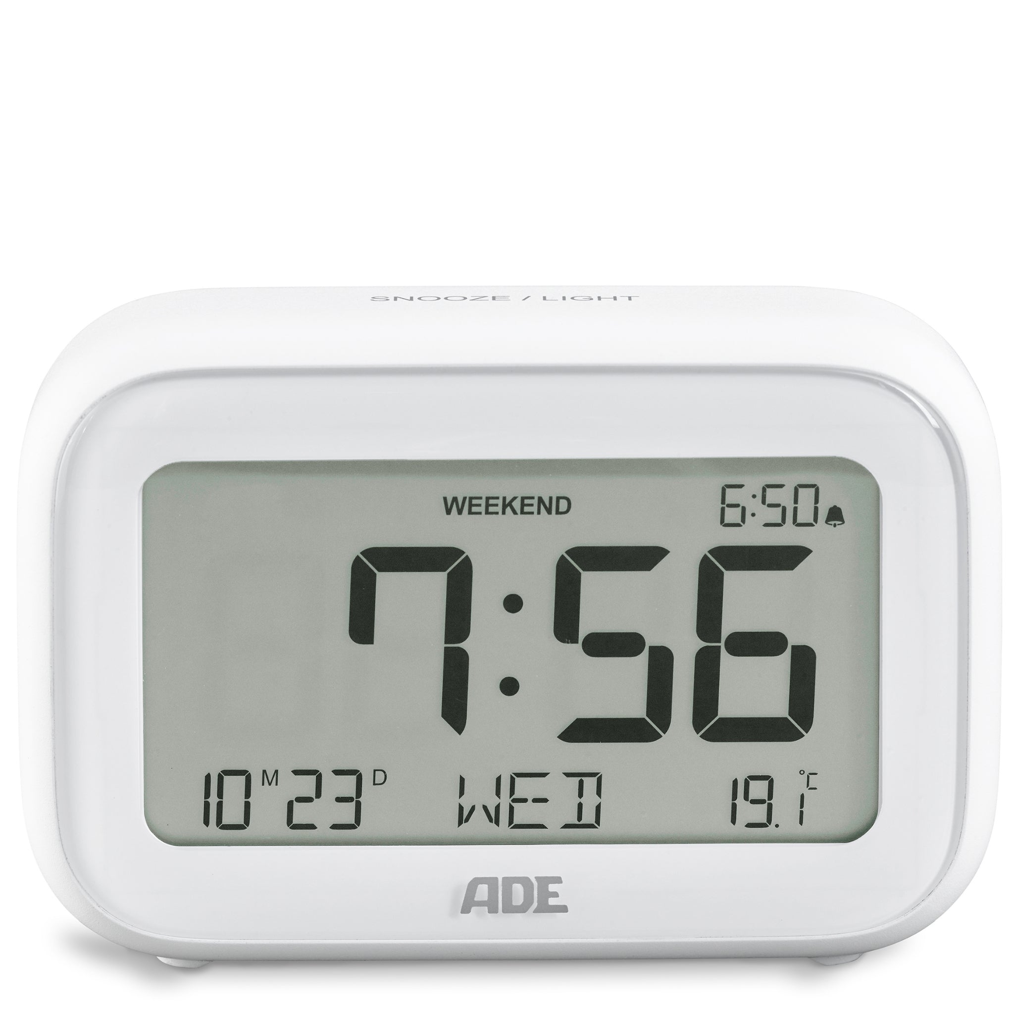 Digital alarm clock with light