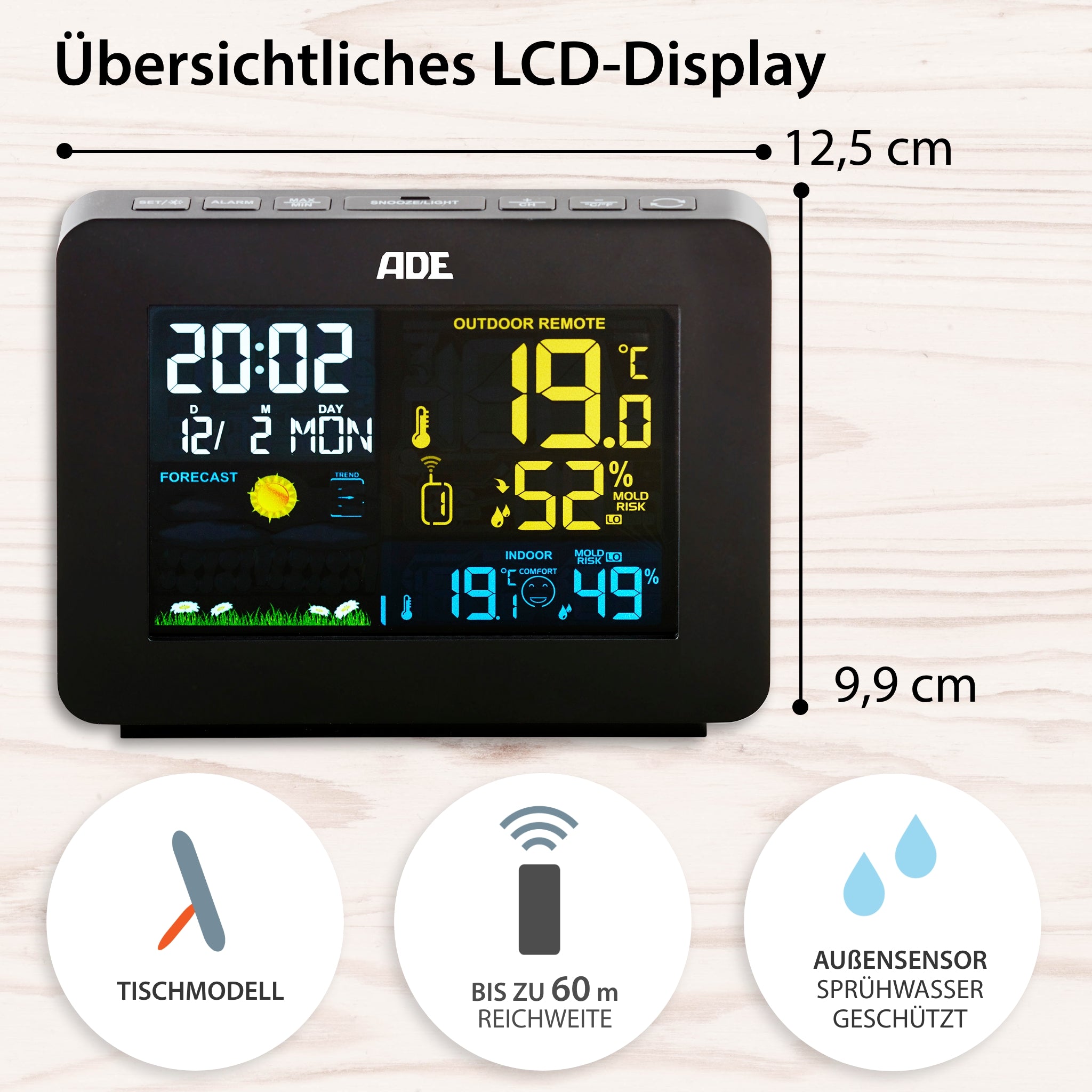 Wetterstation mit Funk-Außensensor