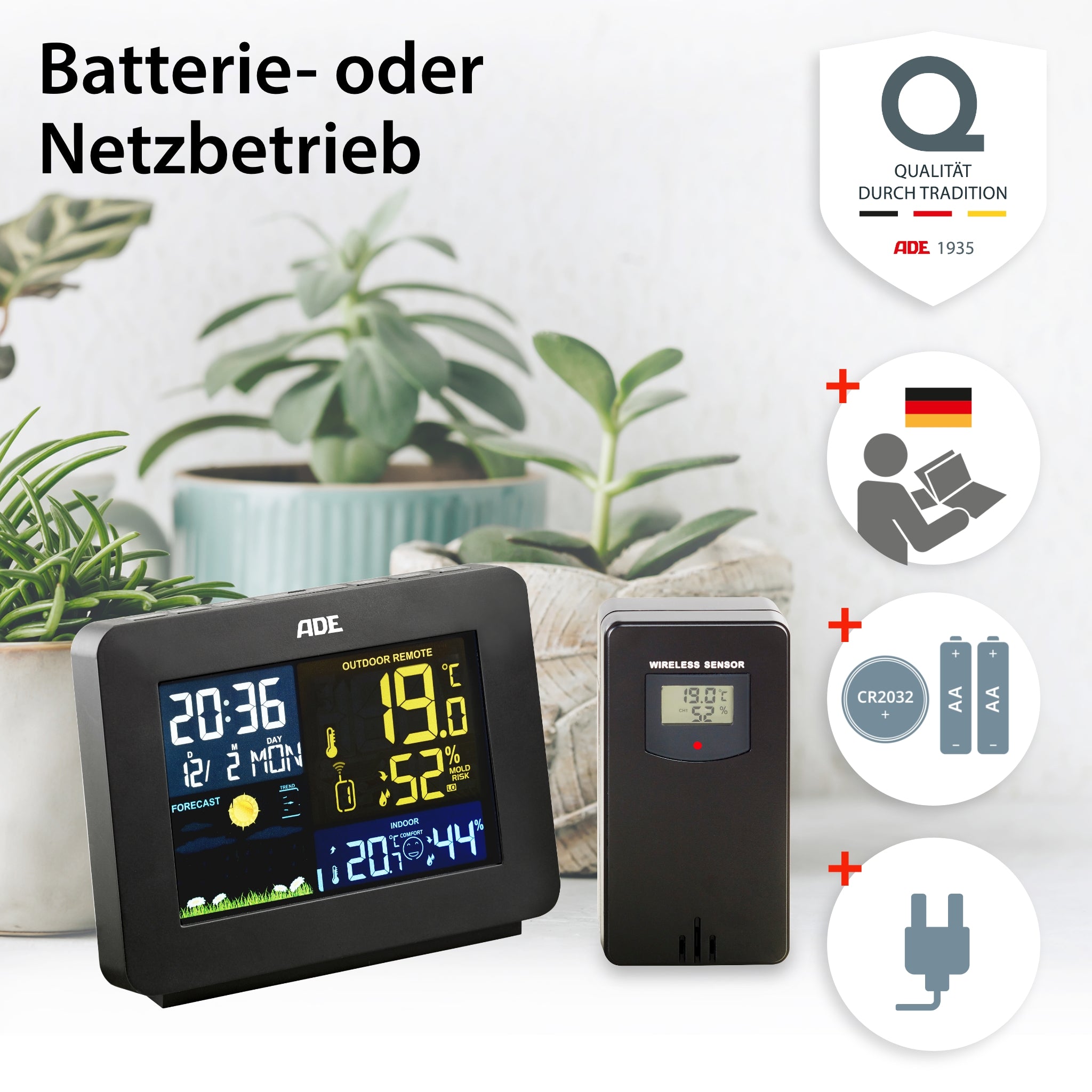 Wetterstation mit Funk-Außensensor