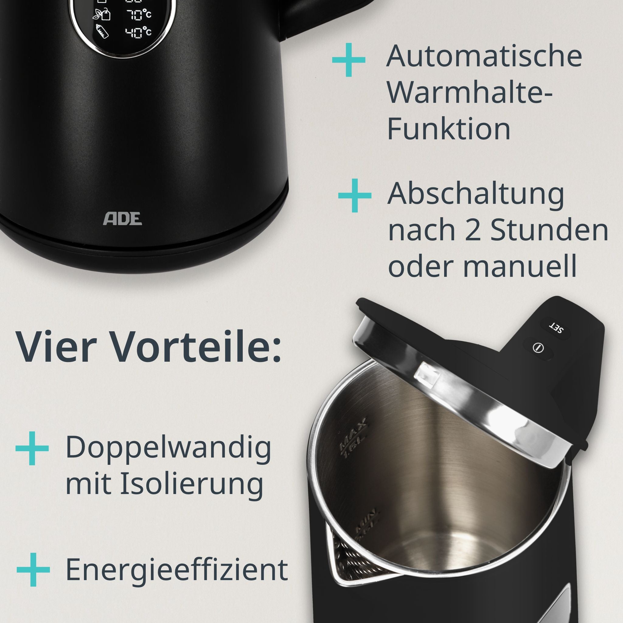 Kettle with temperature setting