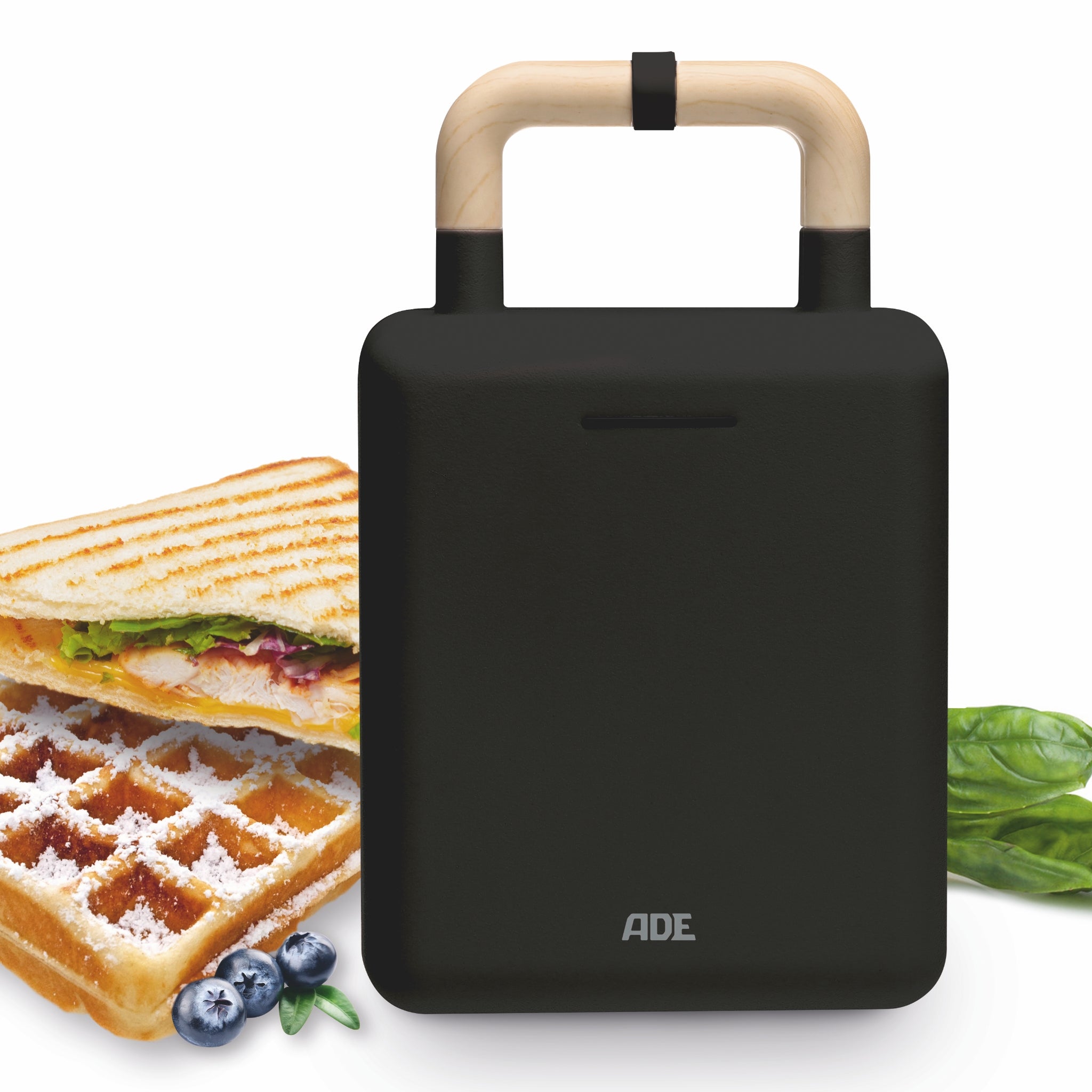 2-in-1 waffle iron with sandwich maker