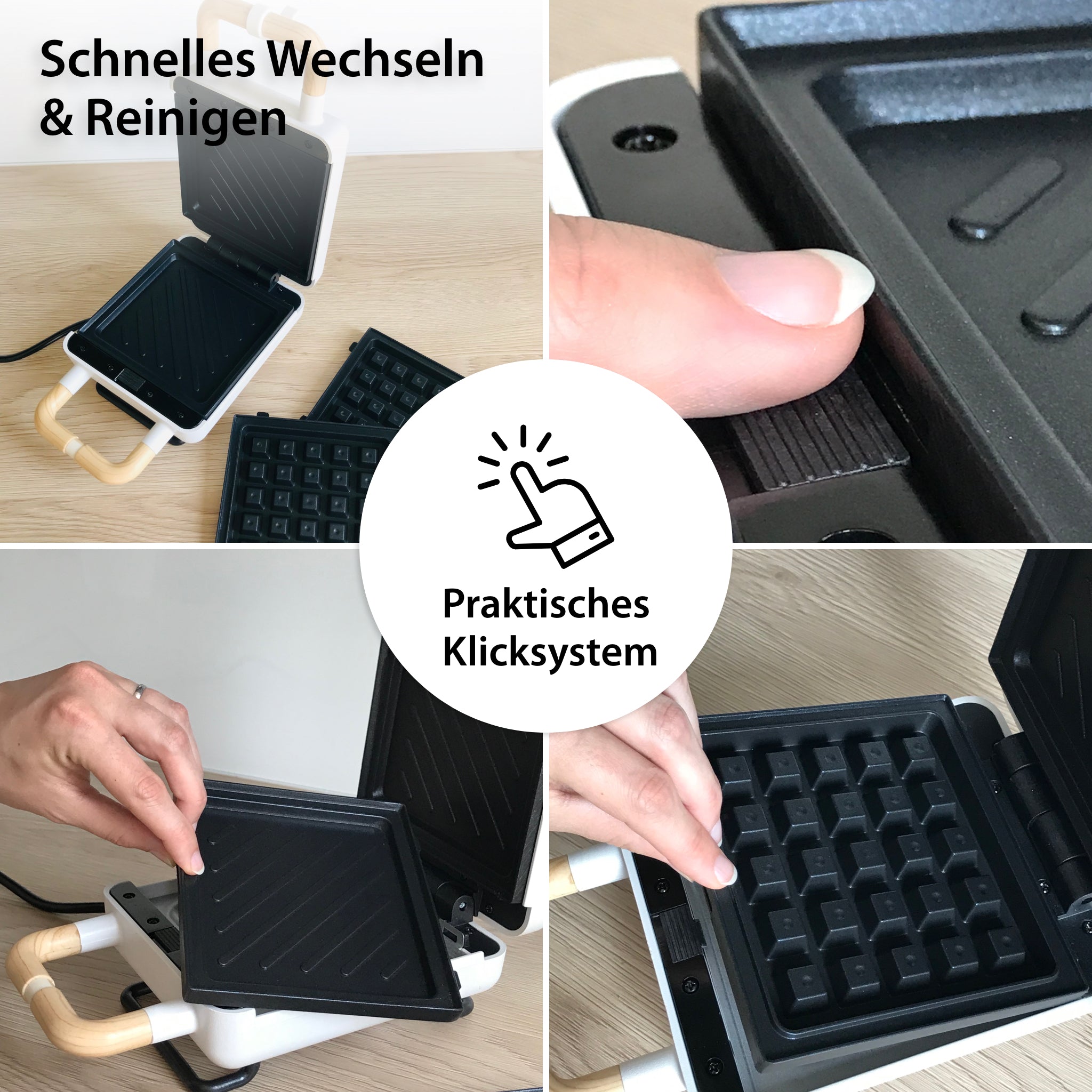 2-in-1 waffle iron with sandwich maker