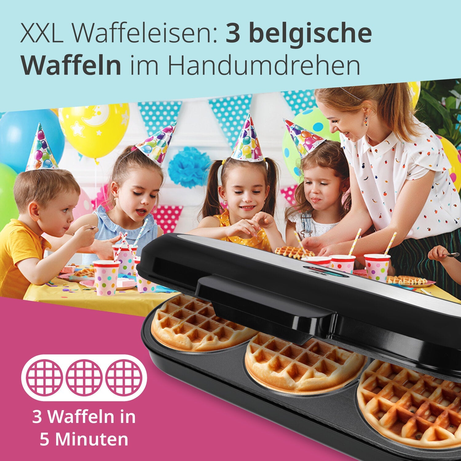 Elektrisches XXL-Waffeleisen