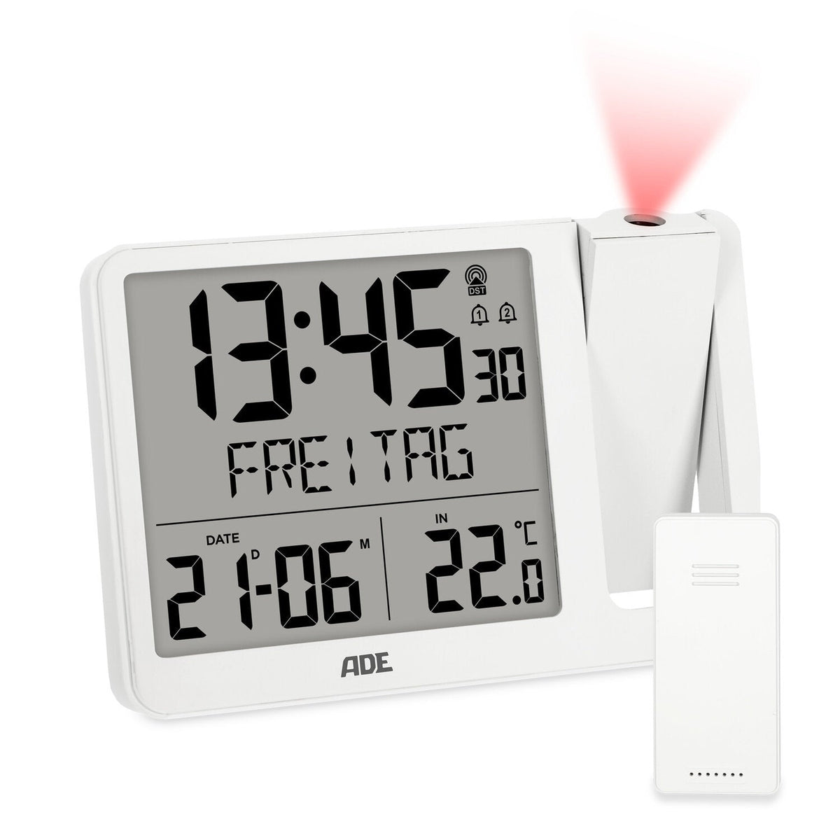 Digital radio-controlled projection clock