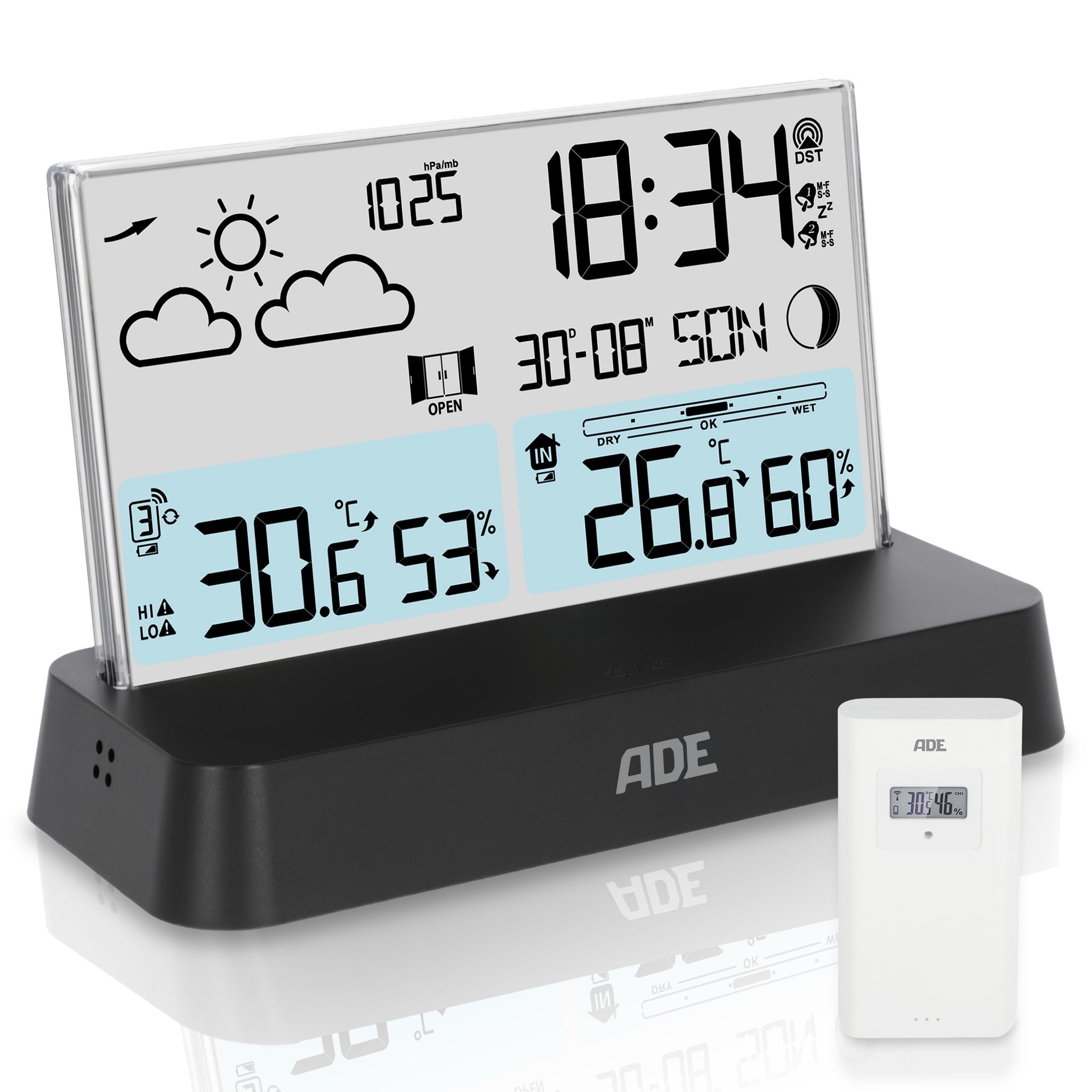 Weather station with wireless outdoor sensor