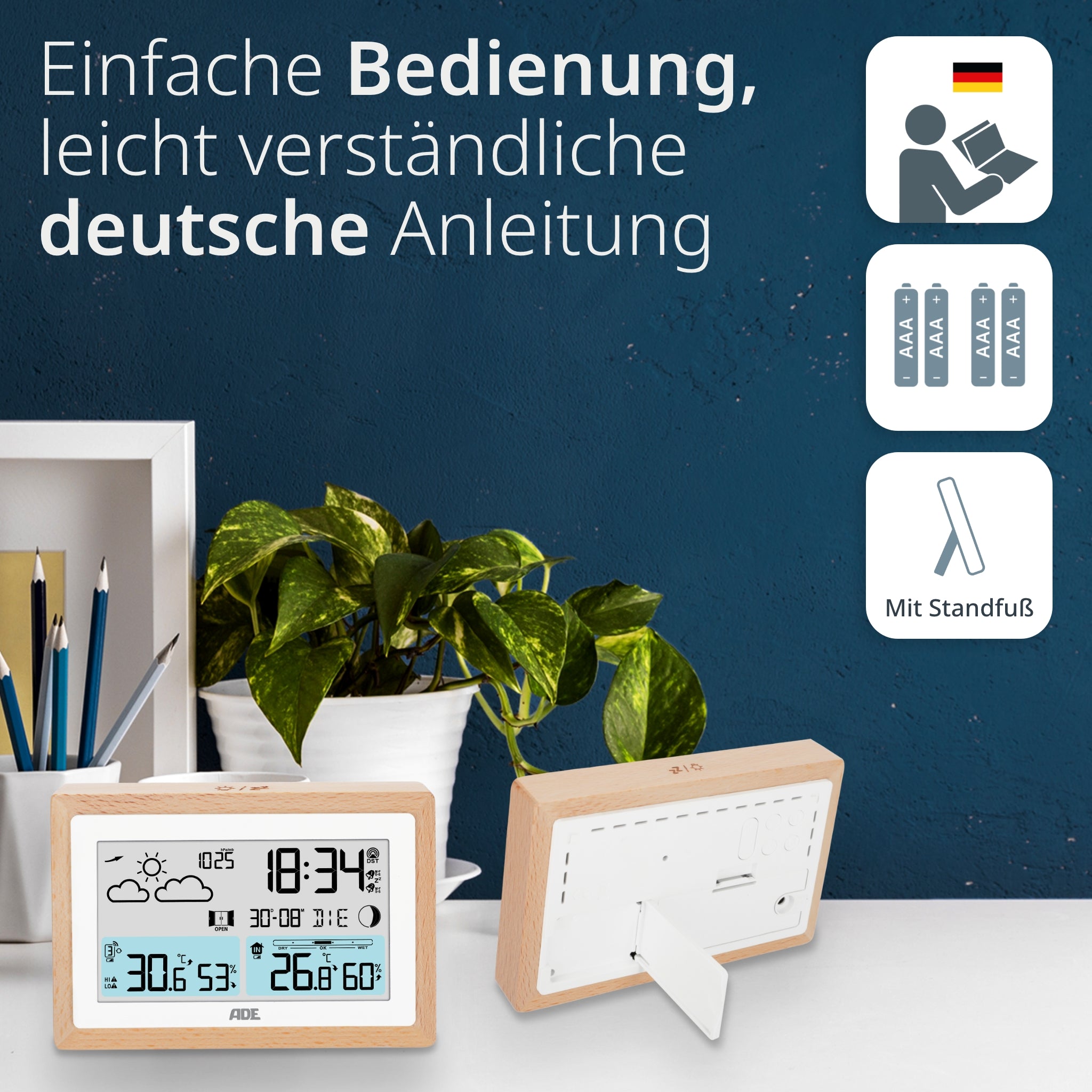 Wetterstation mit Funk-Außensensor