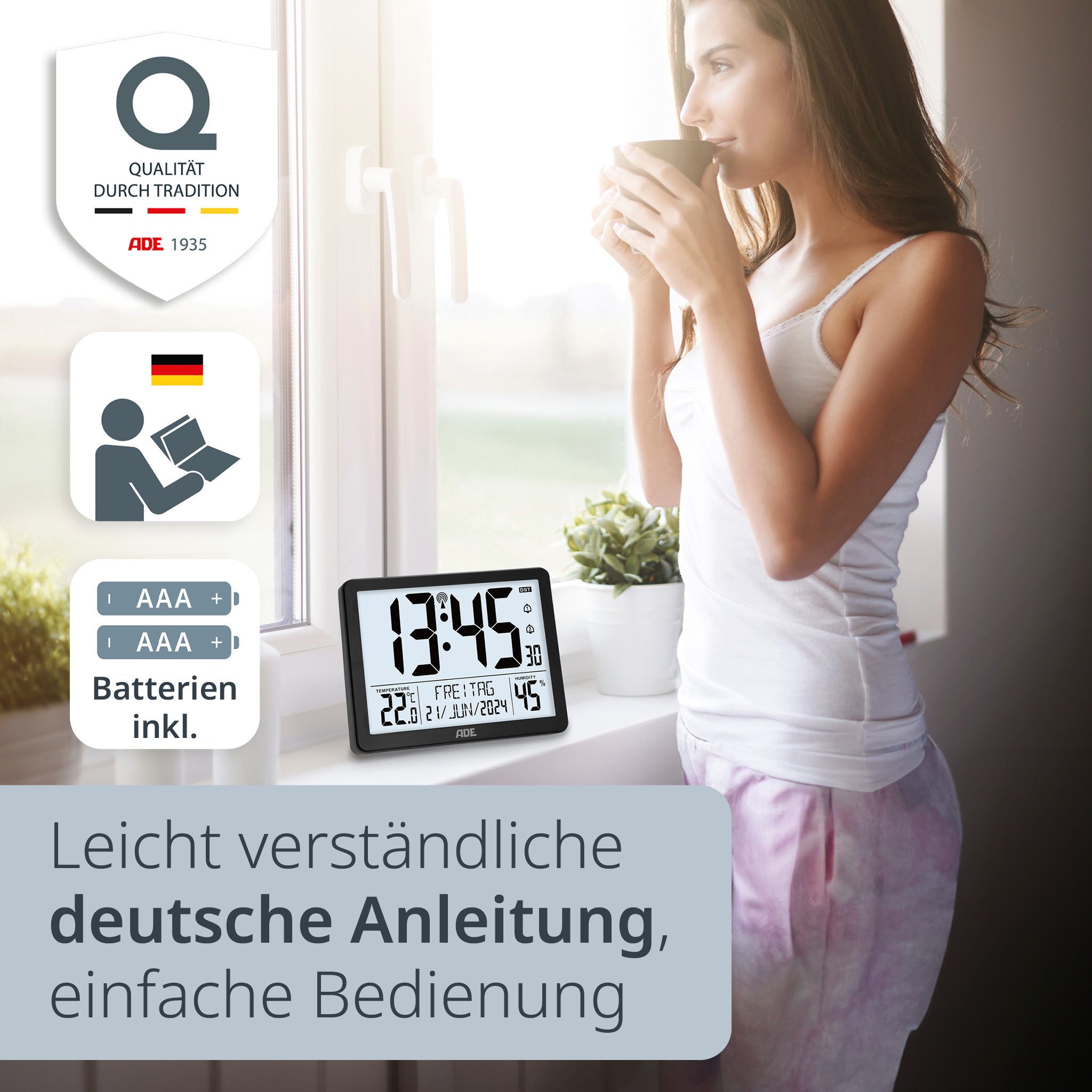 Digitale Wanduhr mit Beleuchtung