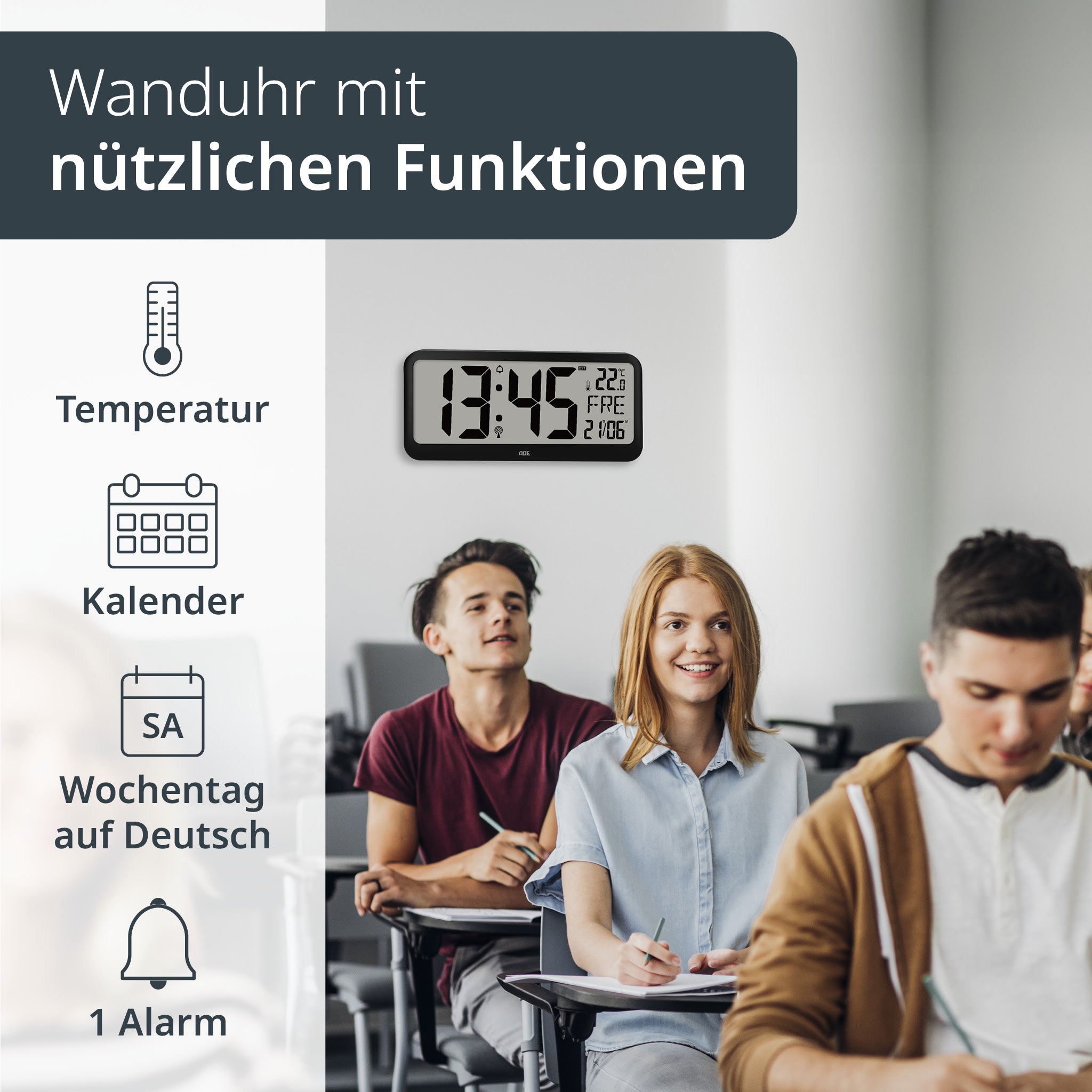 Digitale Funkuhr mit XXL-Anzeige