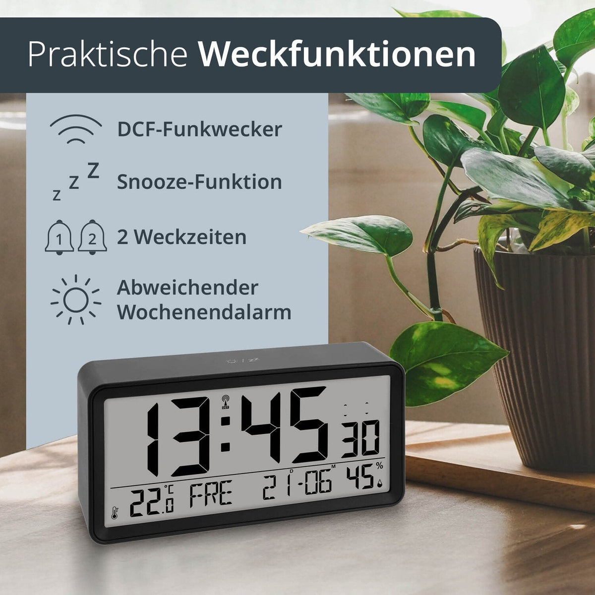 Digitale Tisch- und Wanduhr