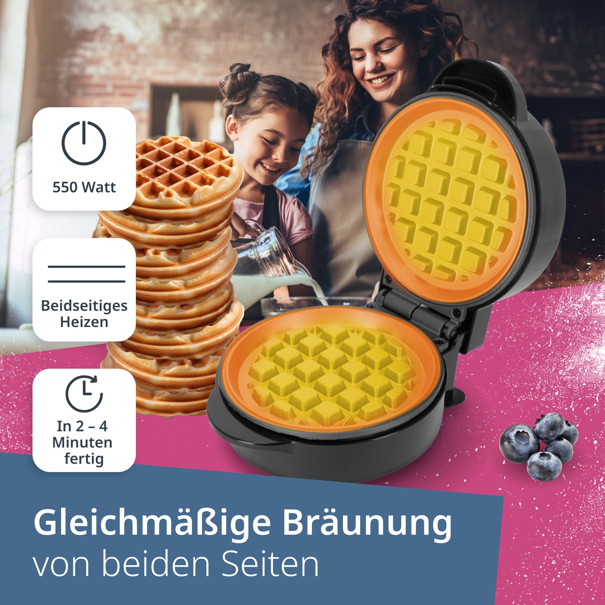 Mini waffle iron - round