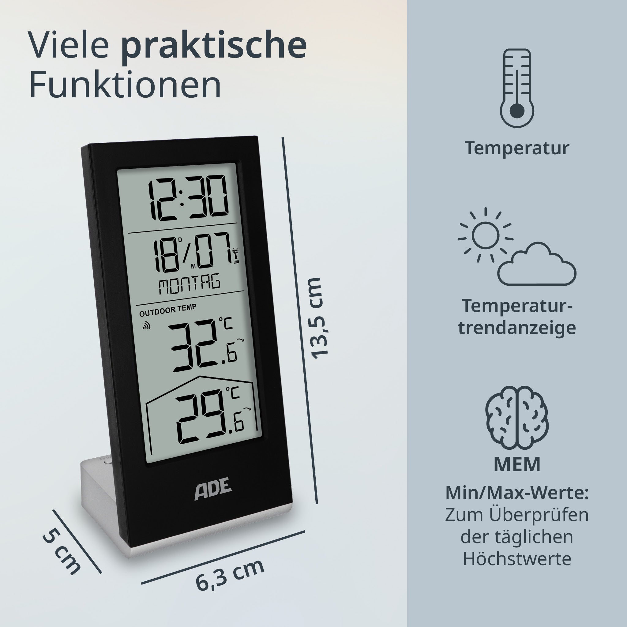 Wetterstation mit Funk-Außensensor