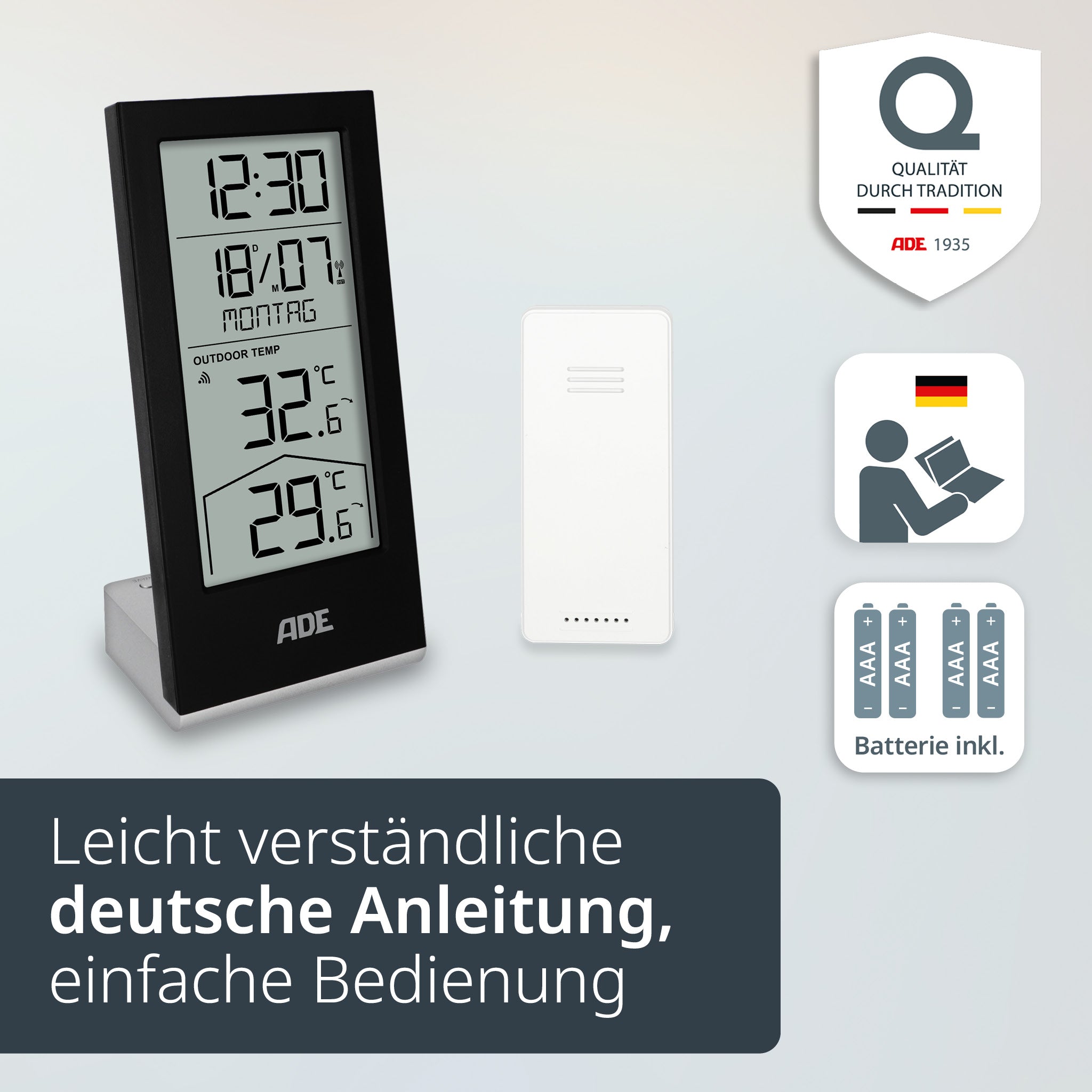 Wetterstation mit Funk-Außensensor