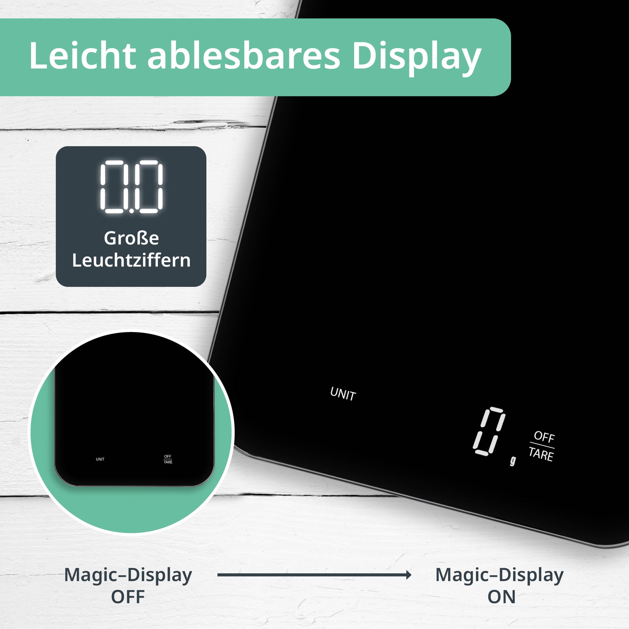 USB-aufladbare Küchenwaage Tessa