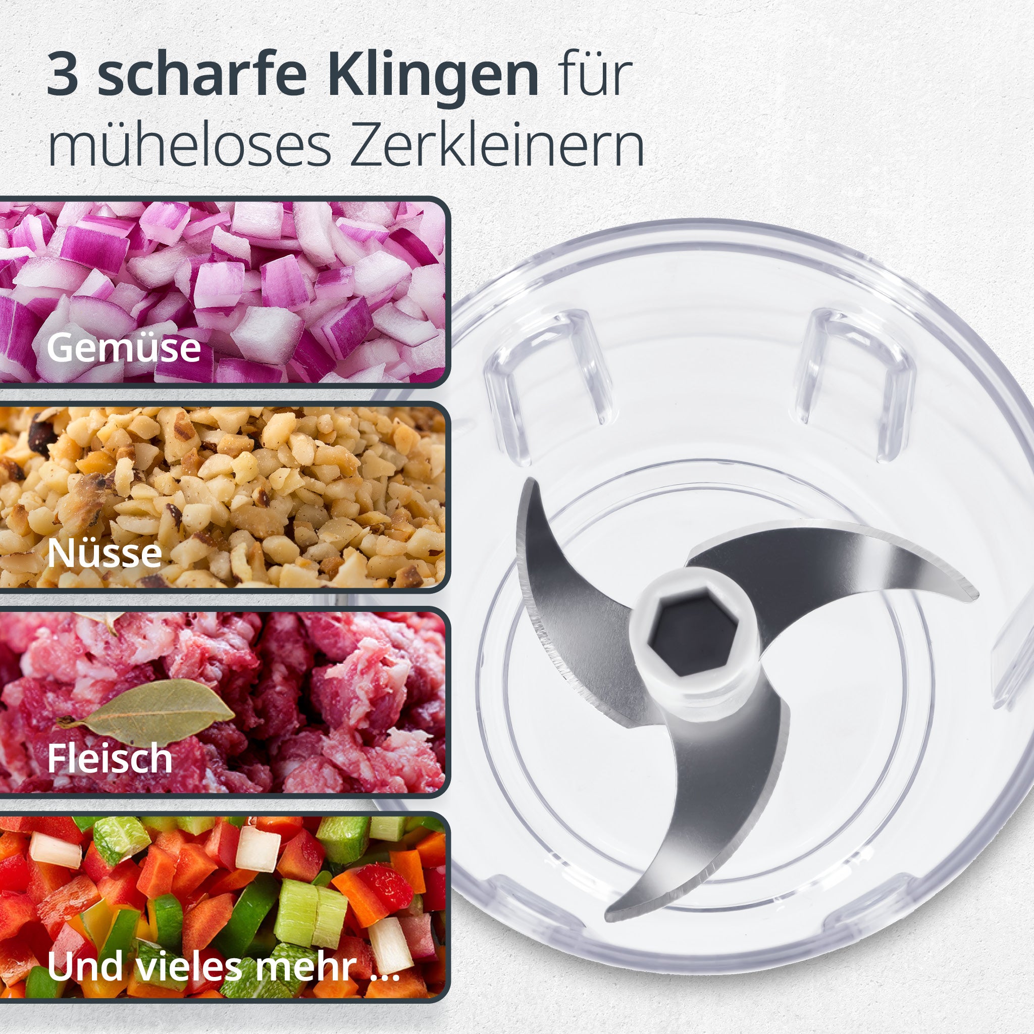 Electric mini chopper with battery