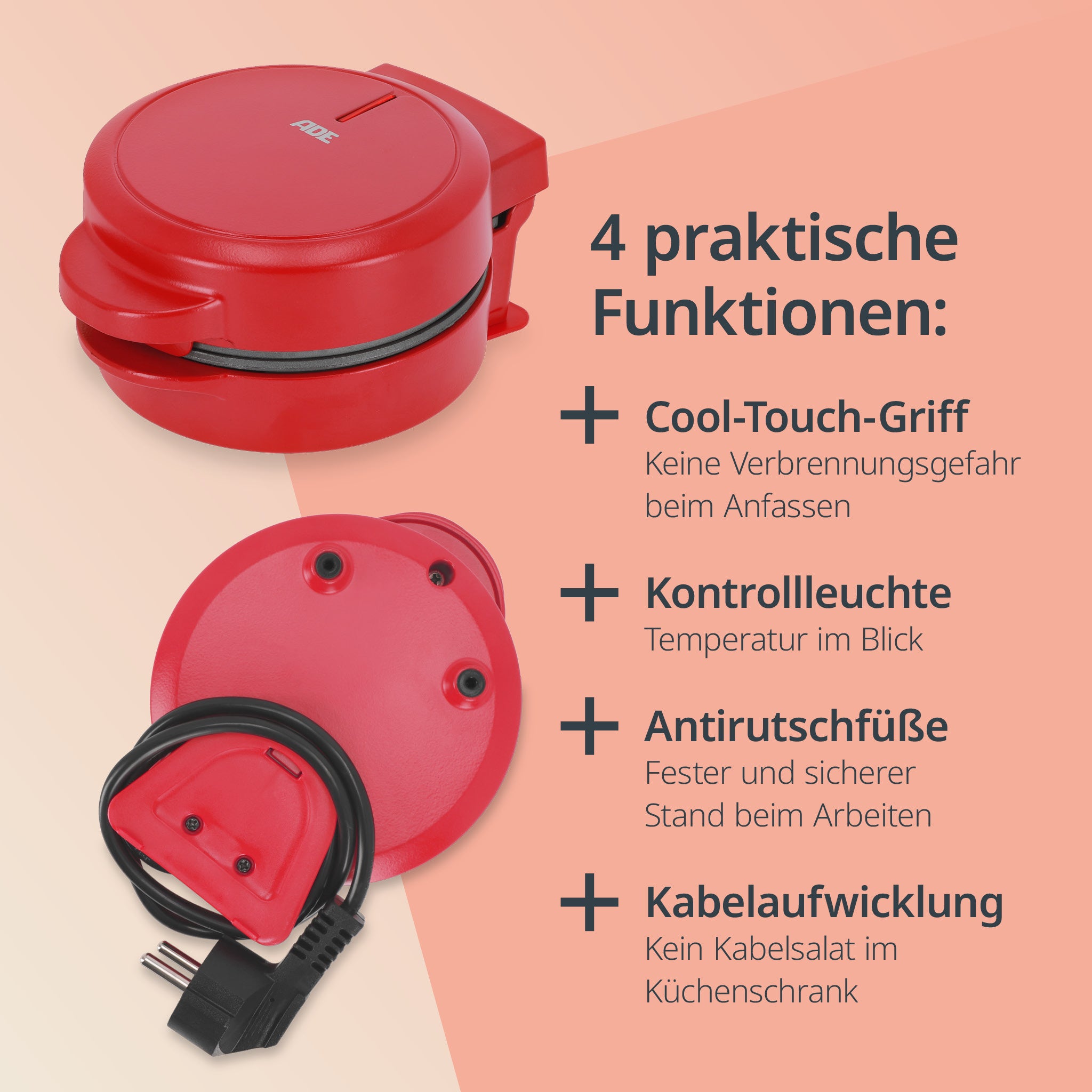 Mini waffle iron – heart-shaped