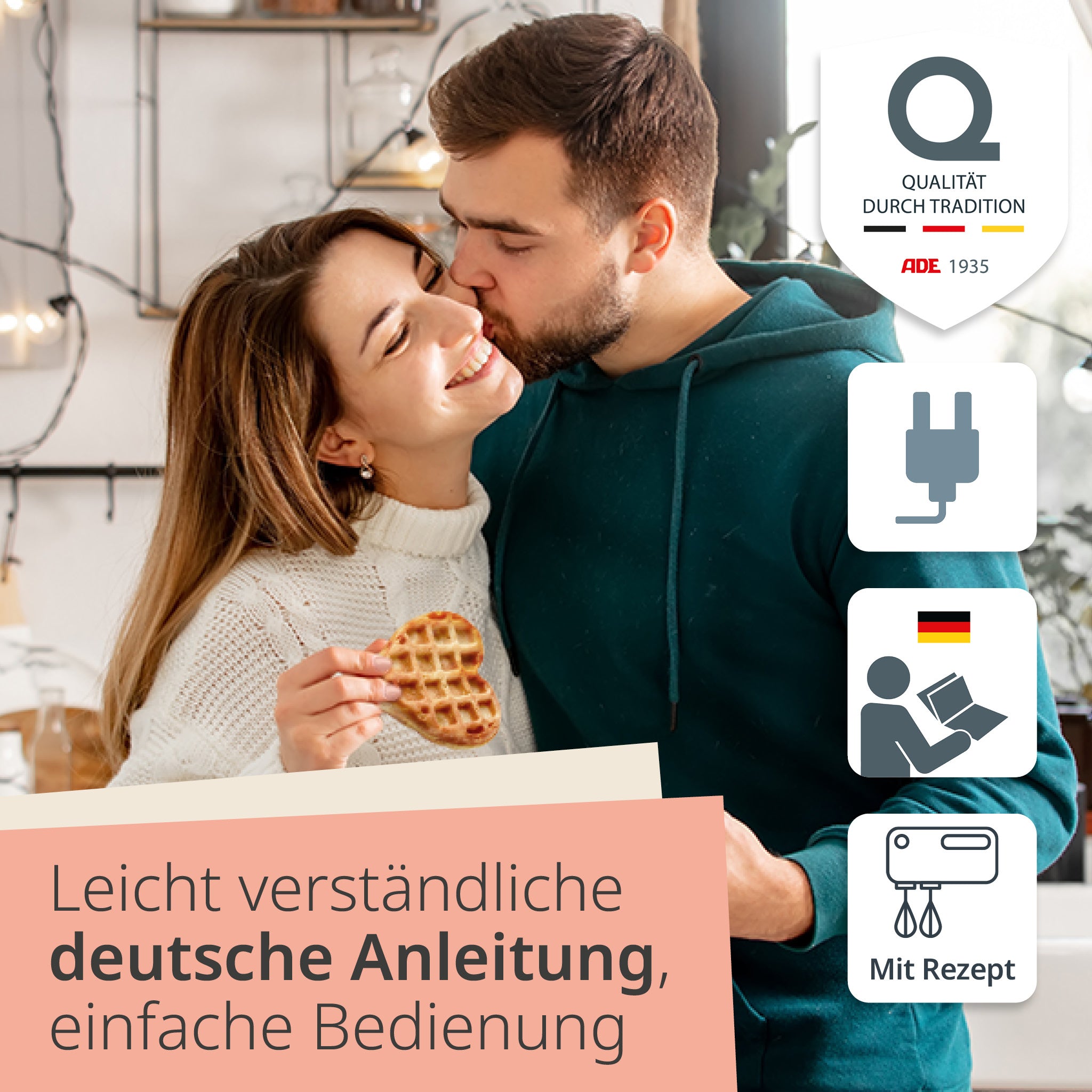 Mini waffle iron – heart-shaped