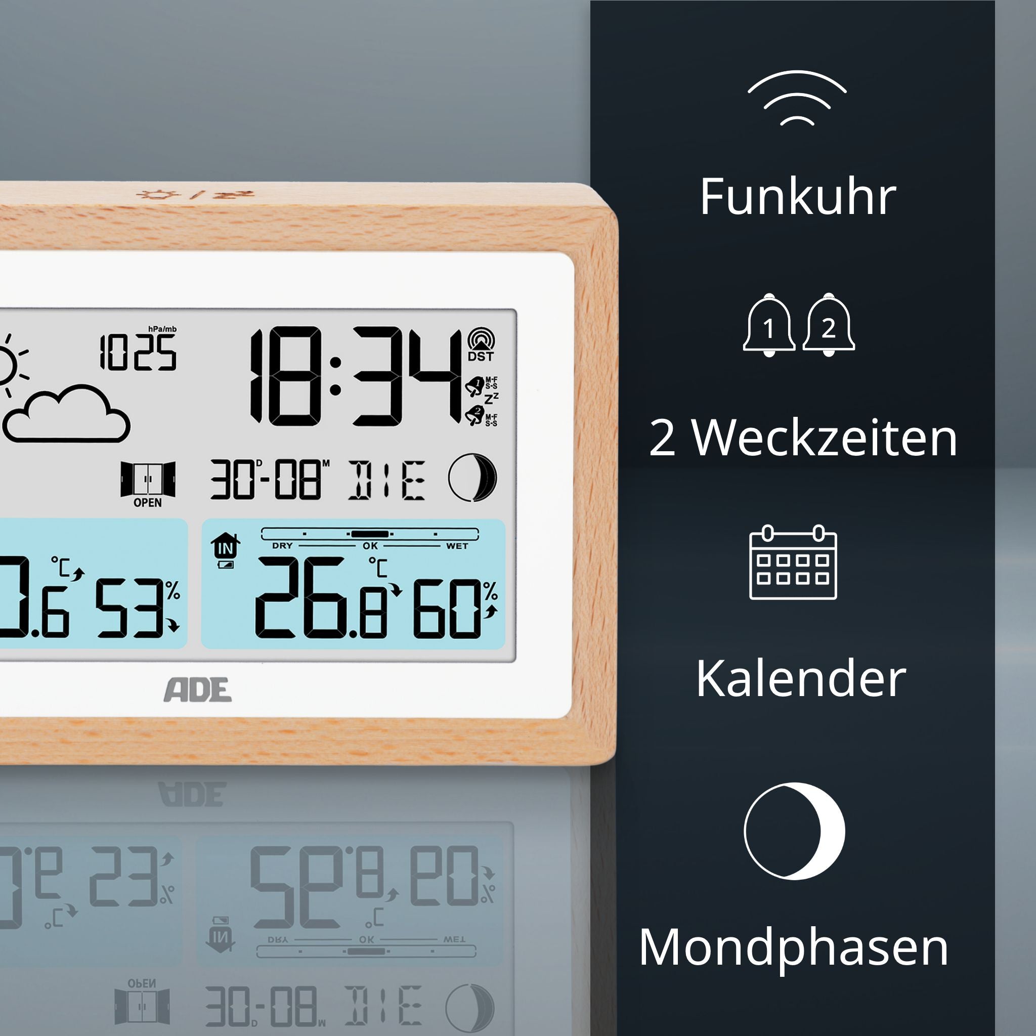 Wetterstation mit Funk-Außensensor