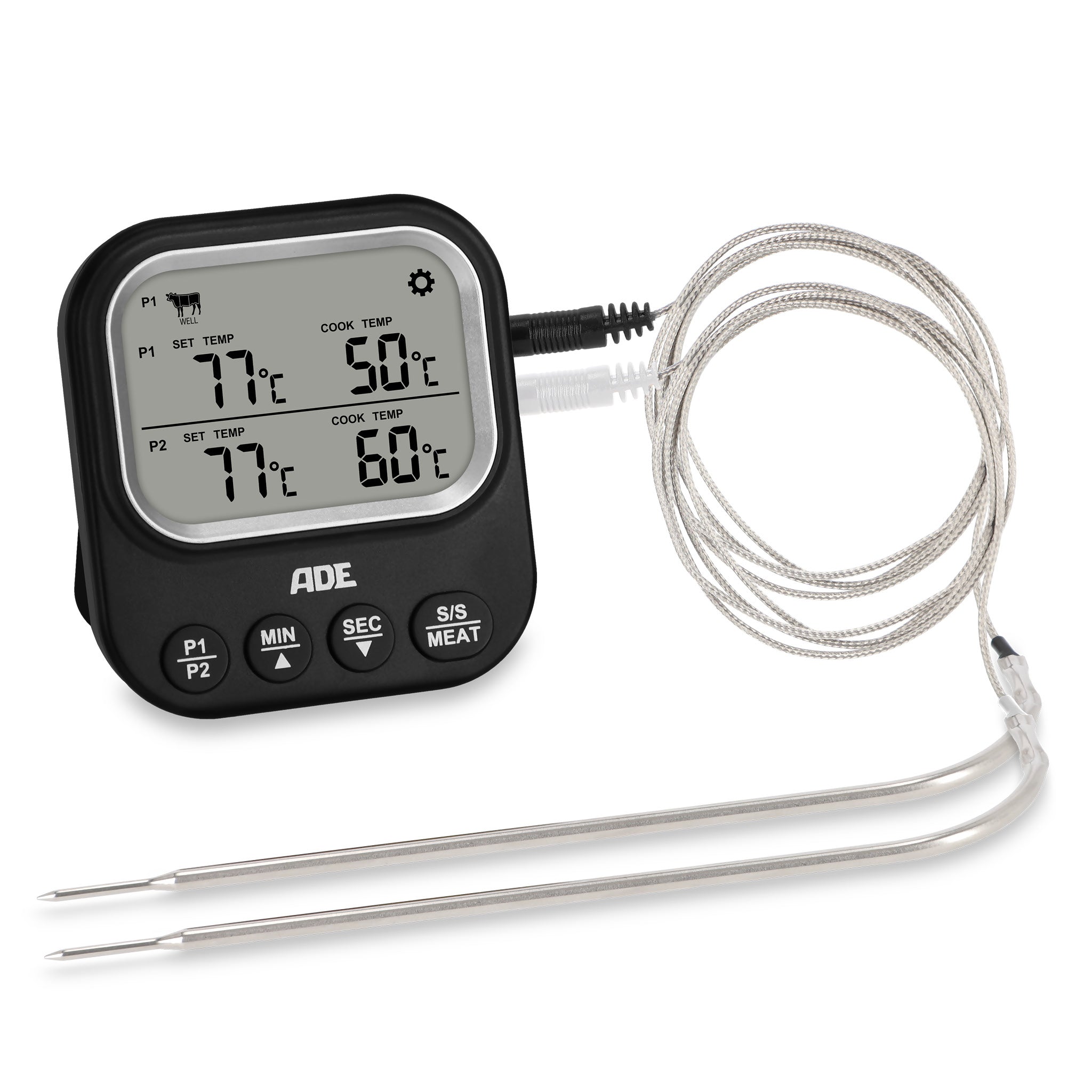 Digitales Bratenthermometer 2 Messfühler