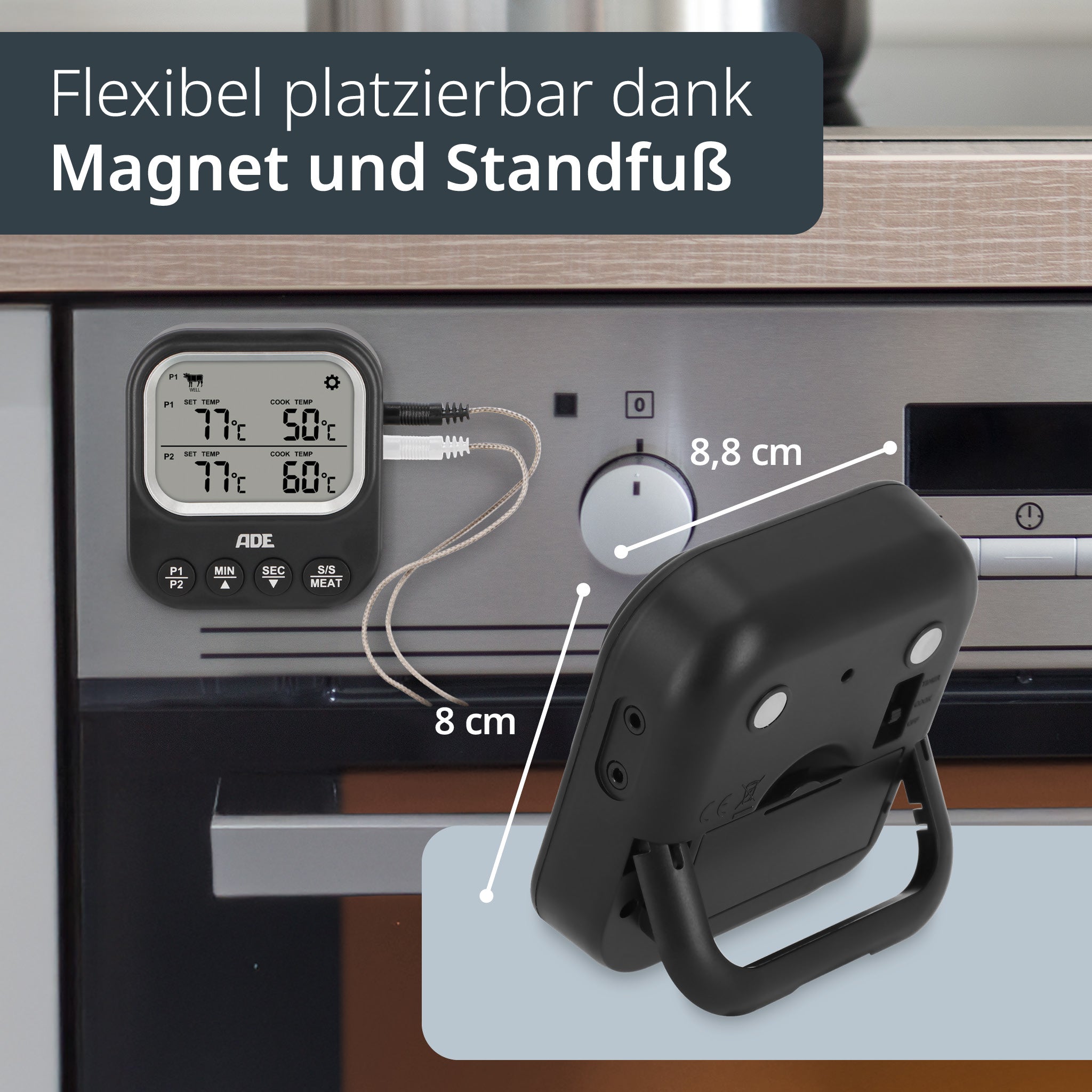 Digitales Bratenthermometer 2 Messfühler