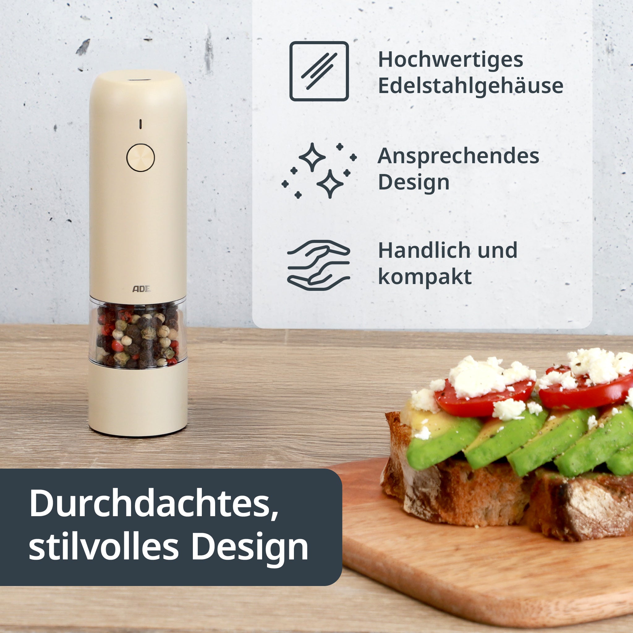 Elektrische Mini Salz- und Pfeffermühle