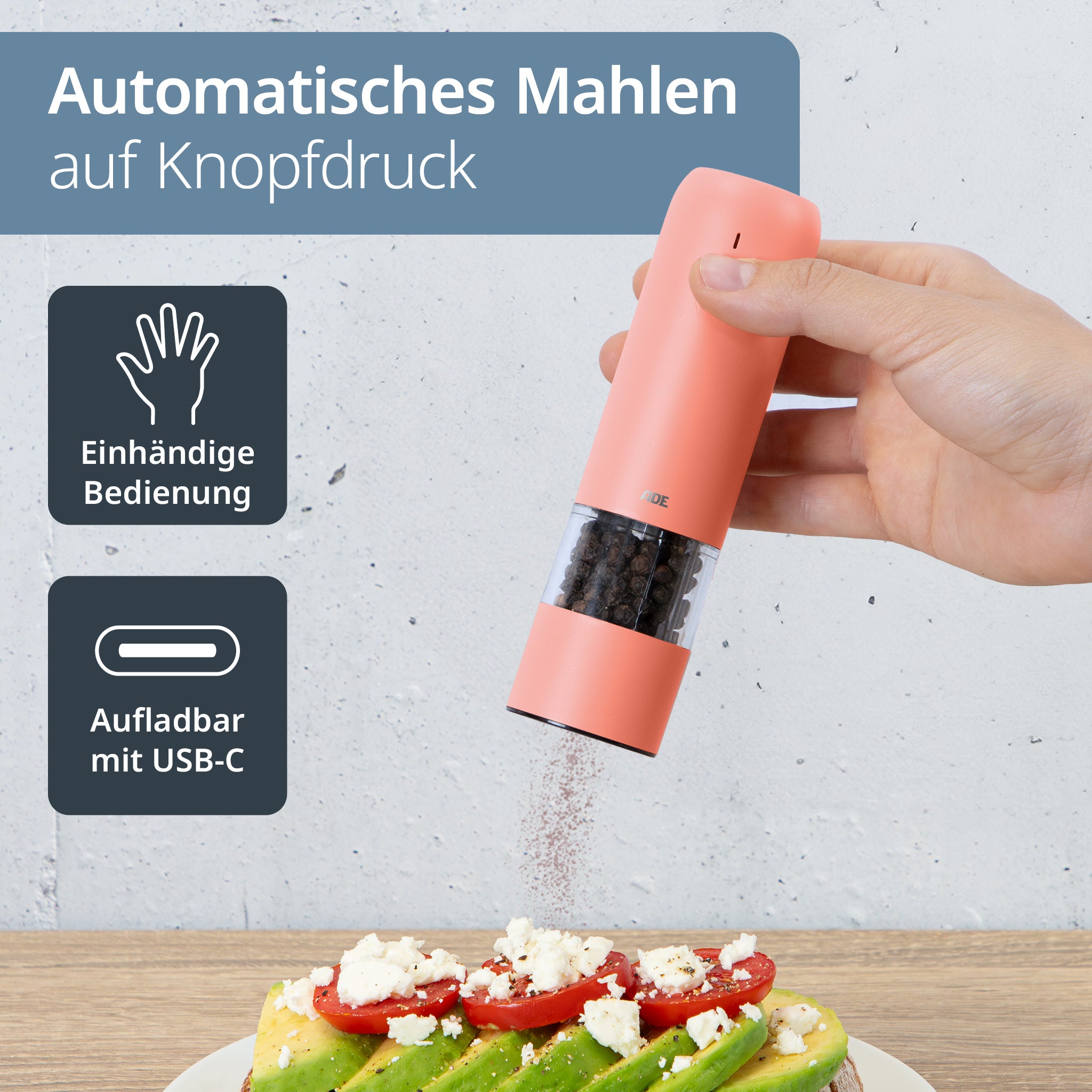 Elektrische Mini Salz- und Pfeffermühle