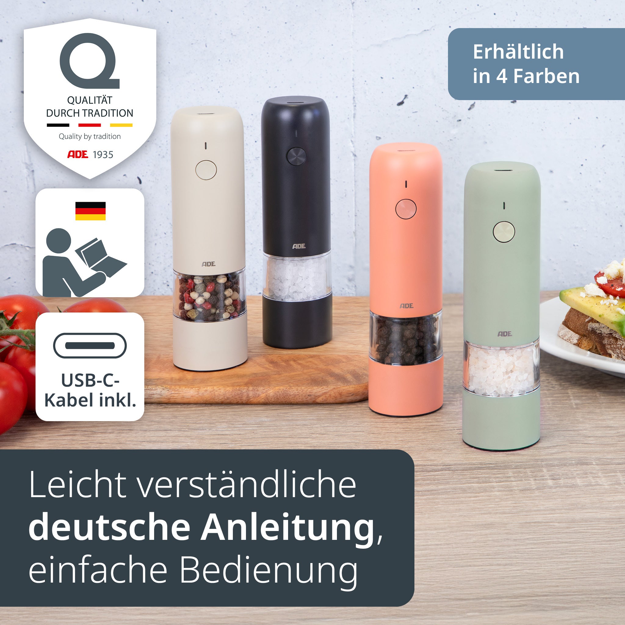 Elektrische Mini Salz- und Pfeffermühle