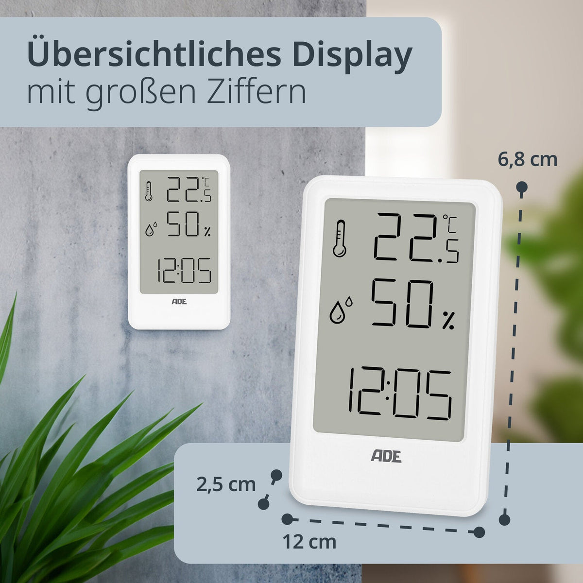 Digitales Thermo-/Hygrometer mit Uhr