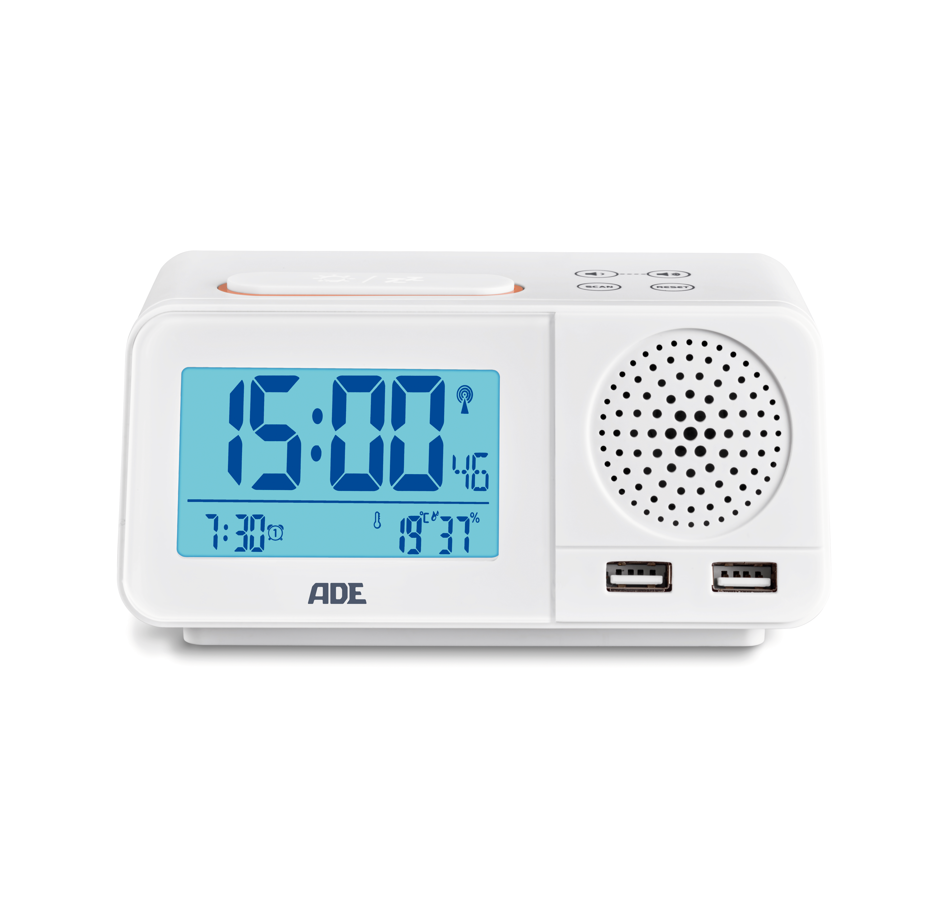 Radio alarm clock with smartphone charging function