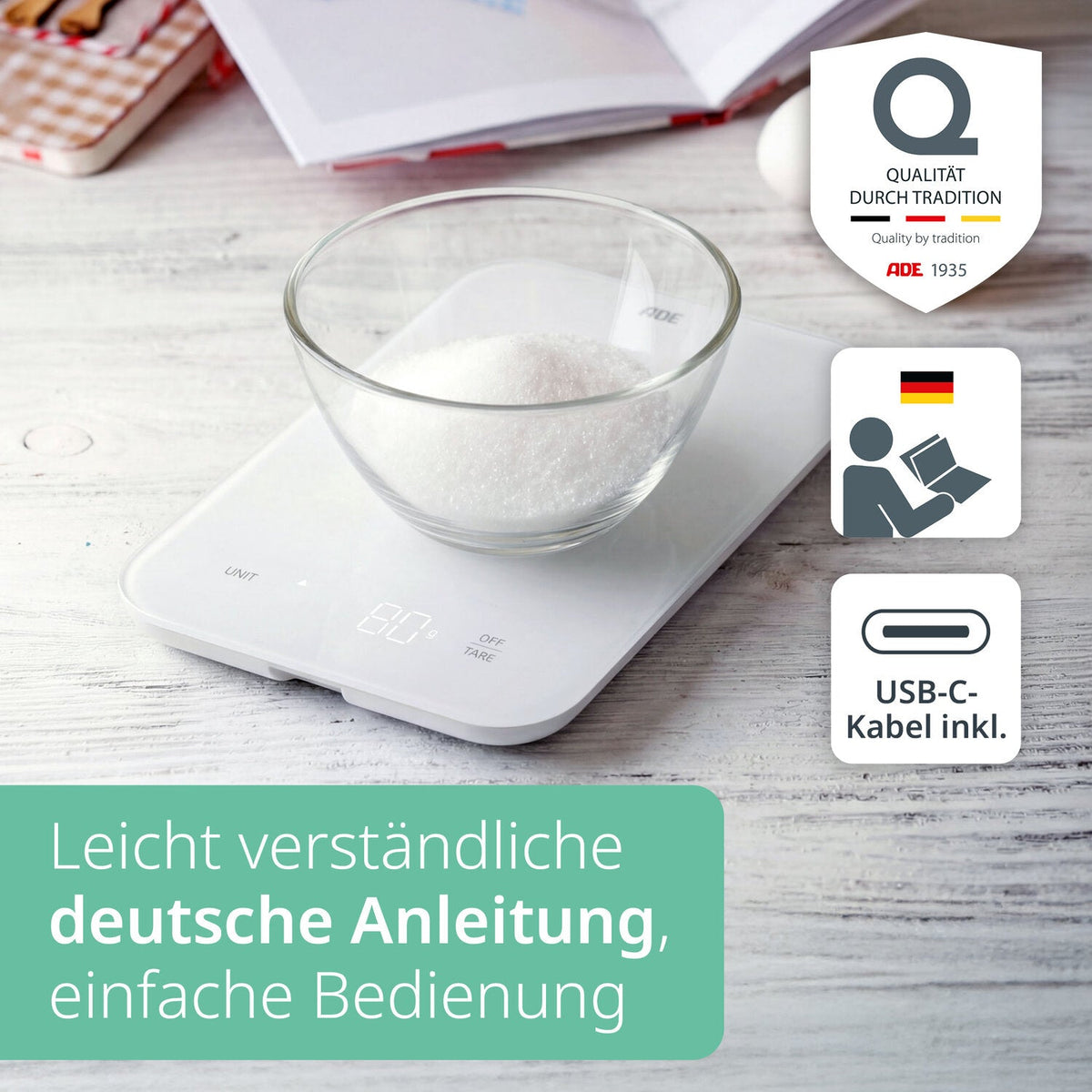 Digitale Küchenwaage Louisa mit USB-C