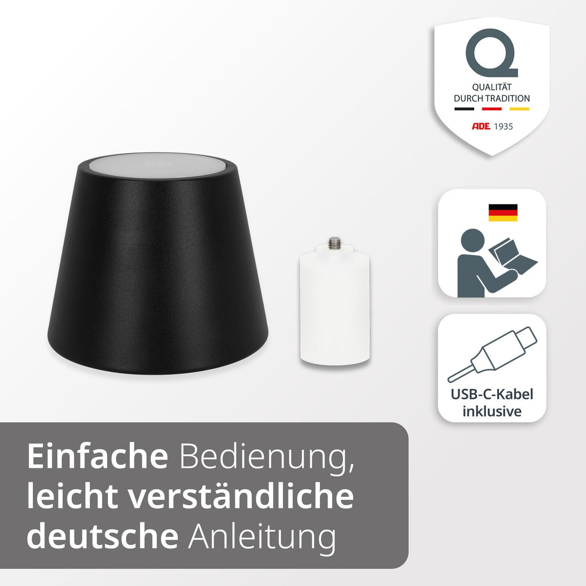 2-in-1 Tisch- und Flaschenleuchte
