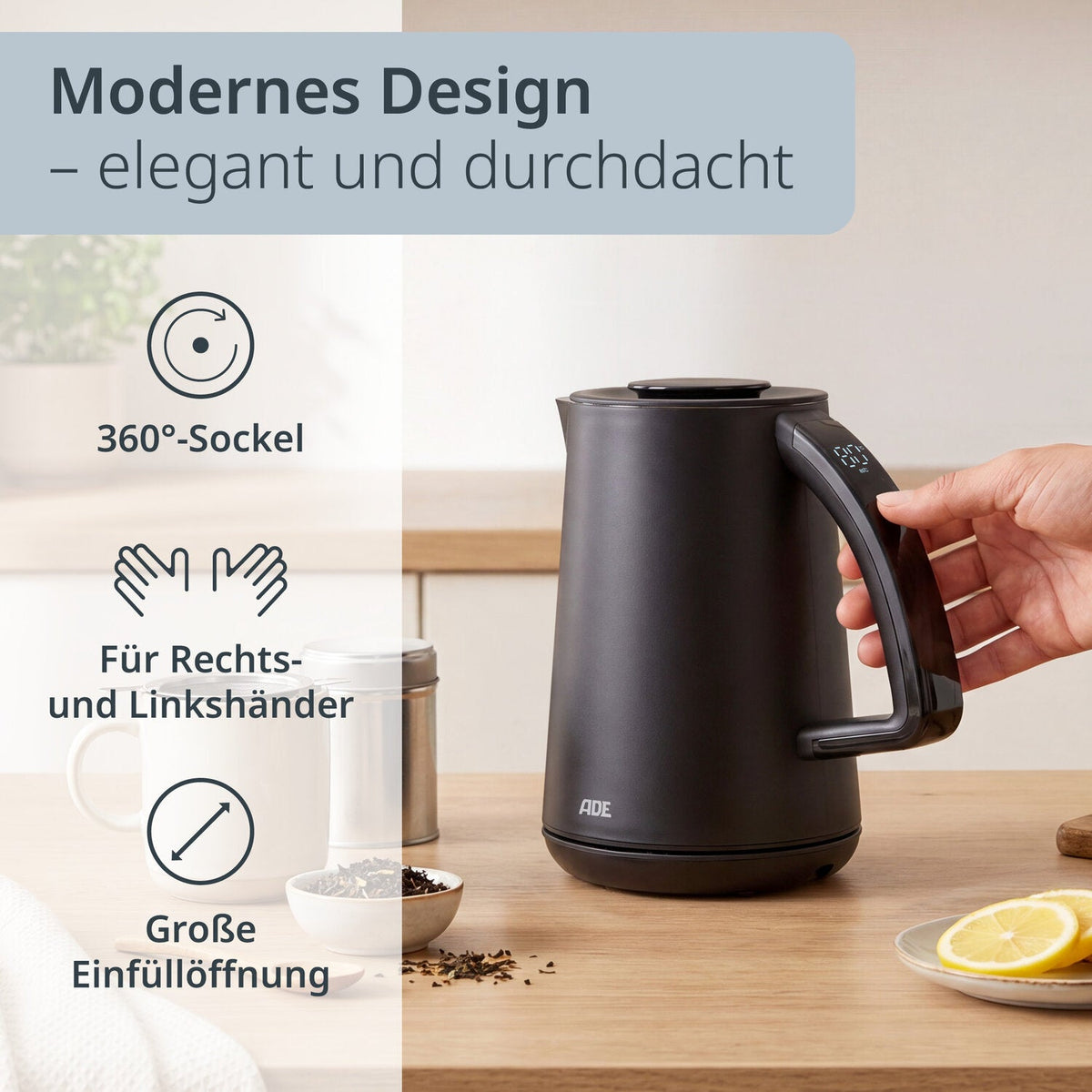 Mini-Wasserkocher mit Temperaturwahl