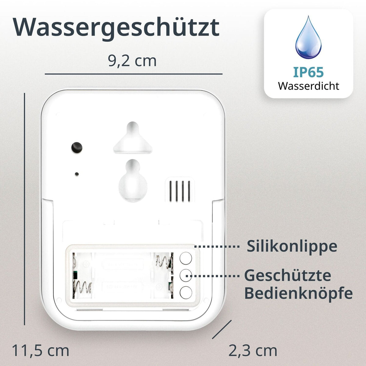 Digital bathroom clock with thermometer