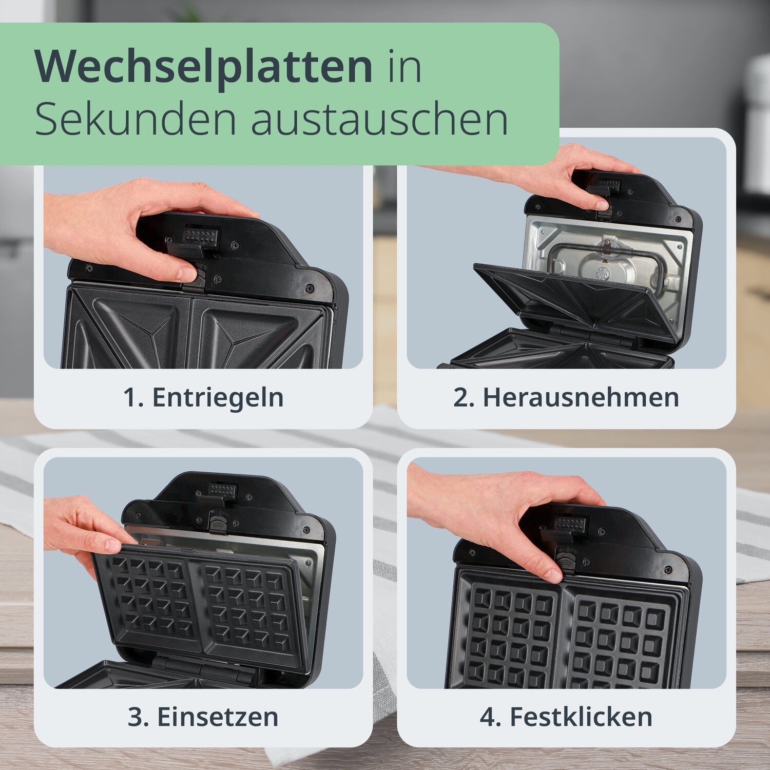 Sandwich- und Waffelmaker 3-in-1