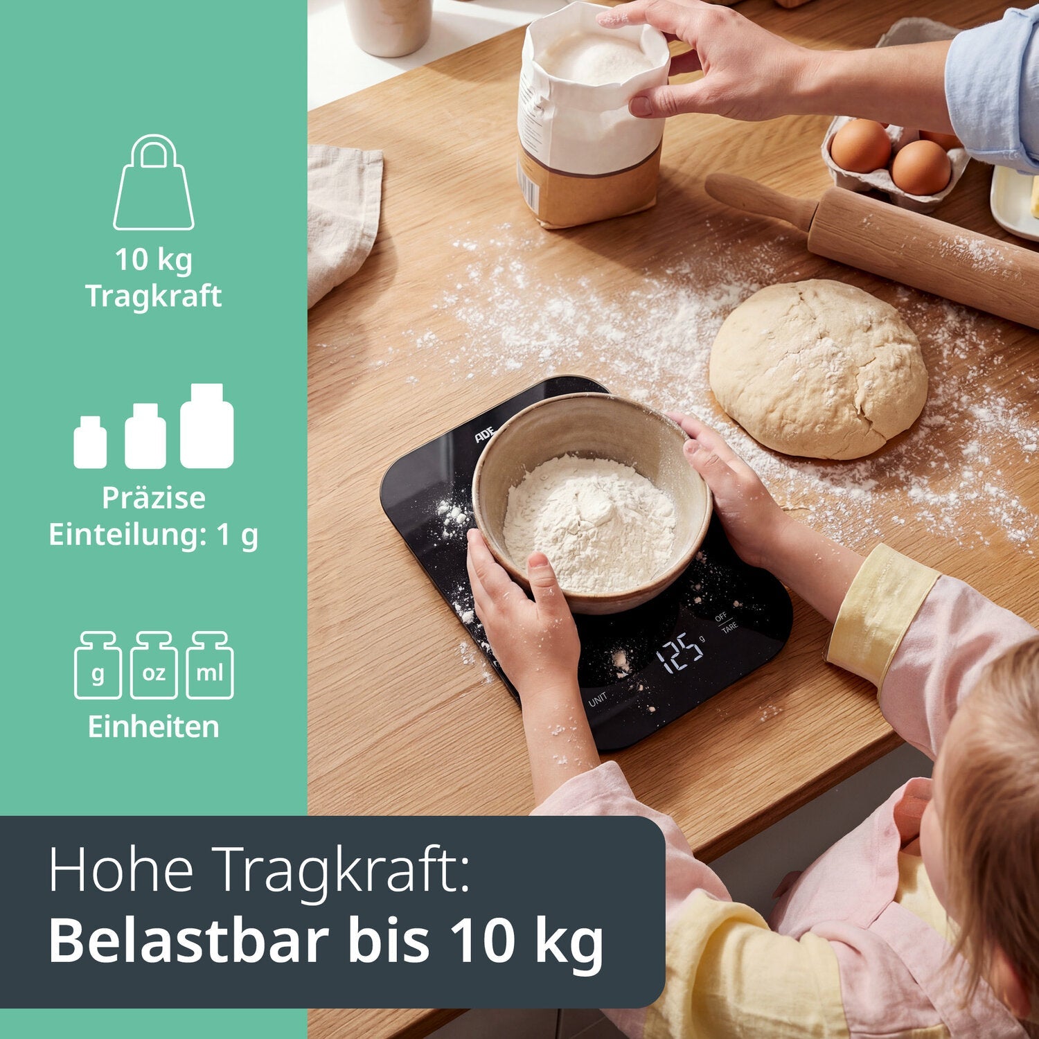 Digitale Küchenwaage mit USB-C