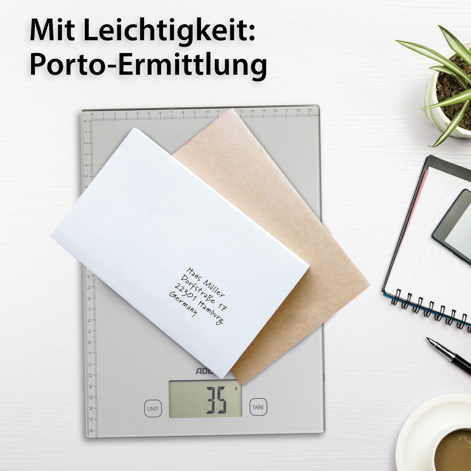 Digitale Waage Bridget mit Zentimetermaß