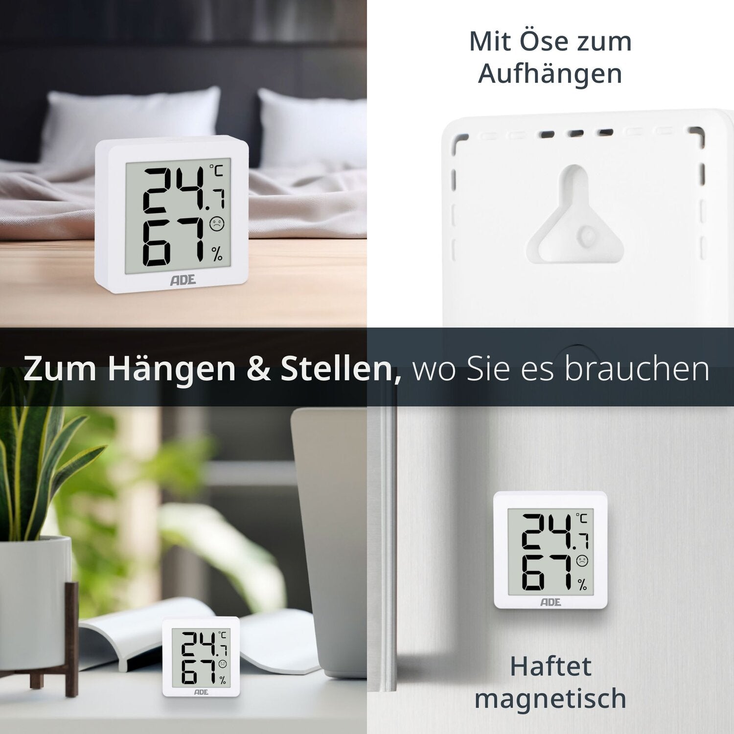 Digitales Thermo-/Hygrometer im 3er-Set