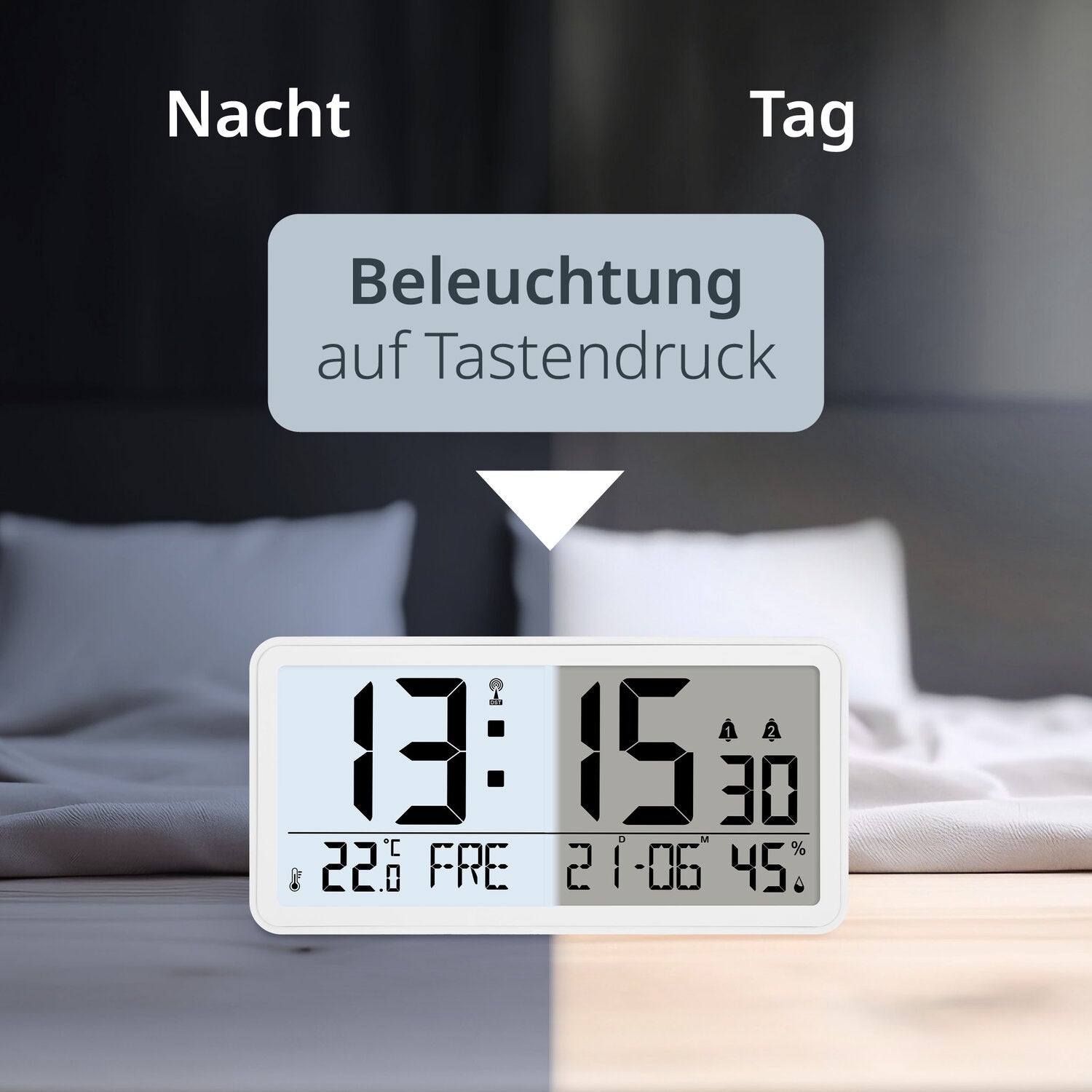 Digitale Tisch- und Wanduhr