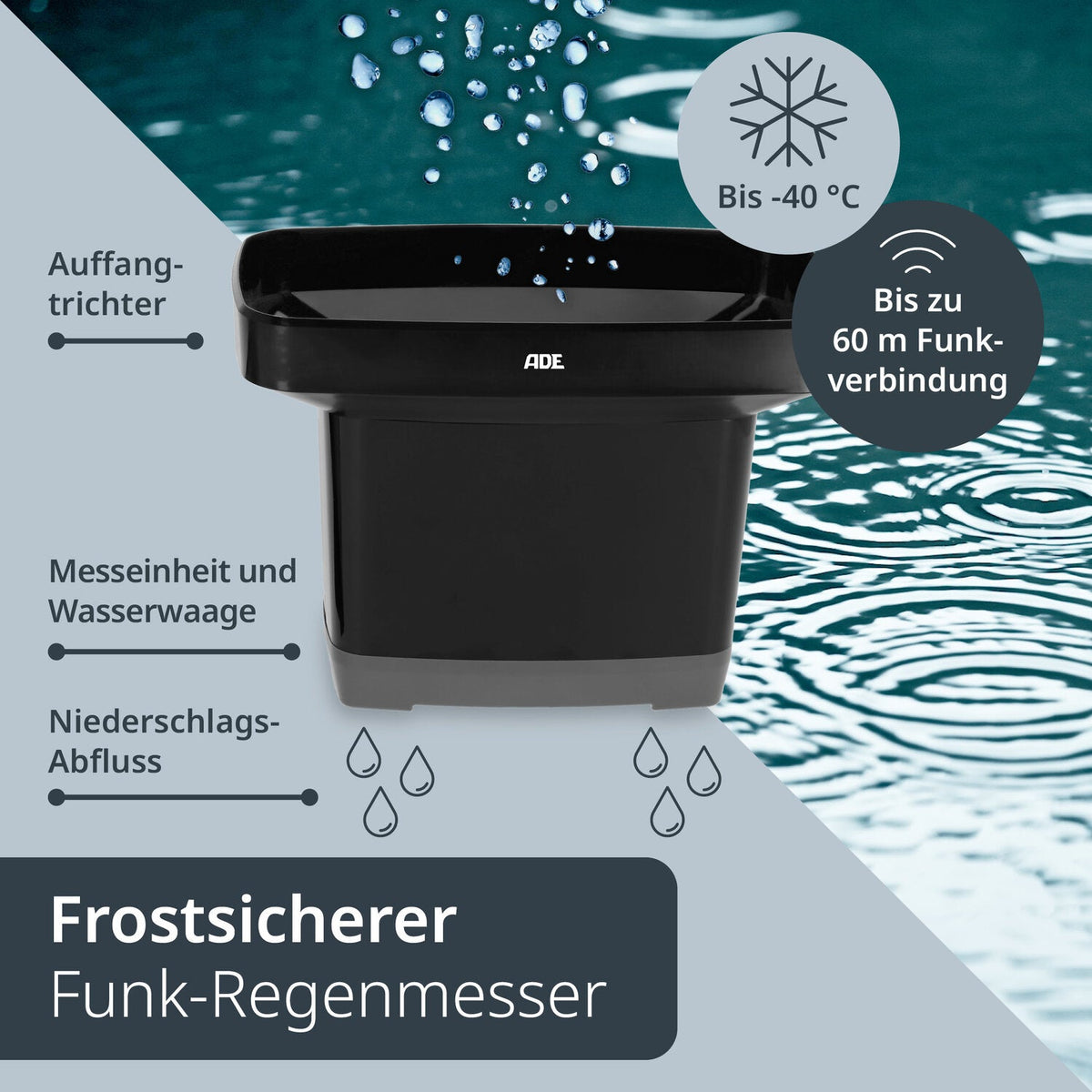 Digital weather station with rain gauge