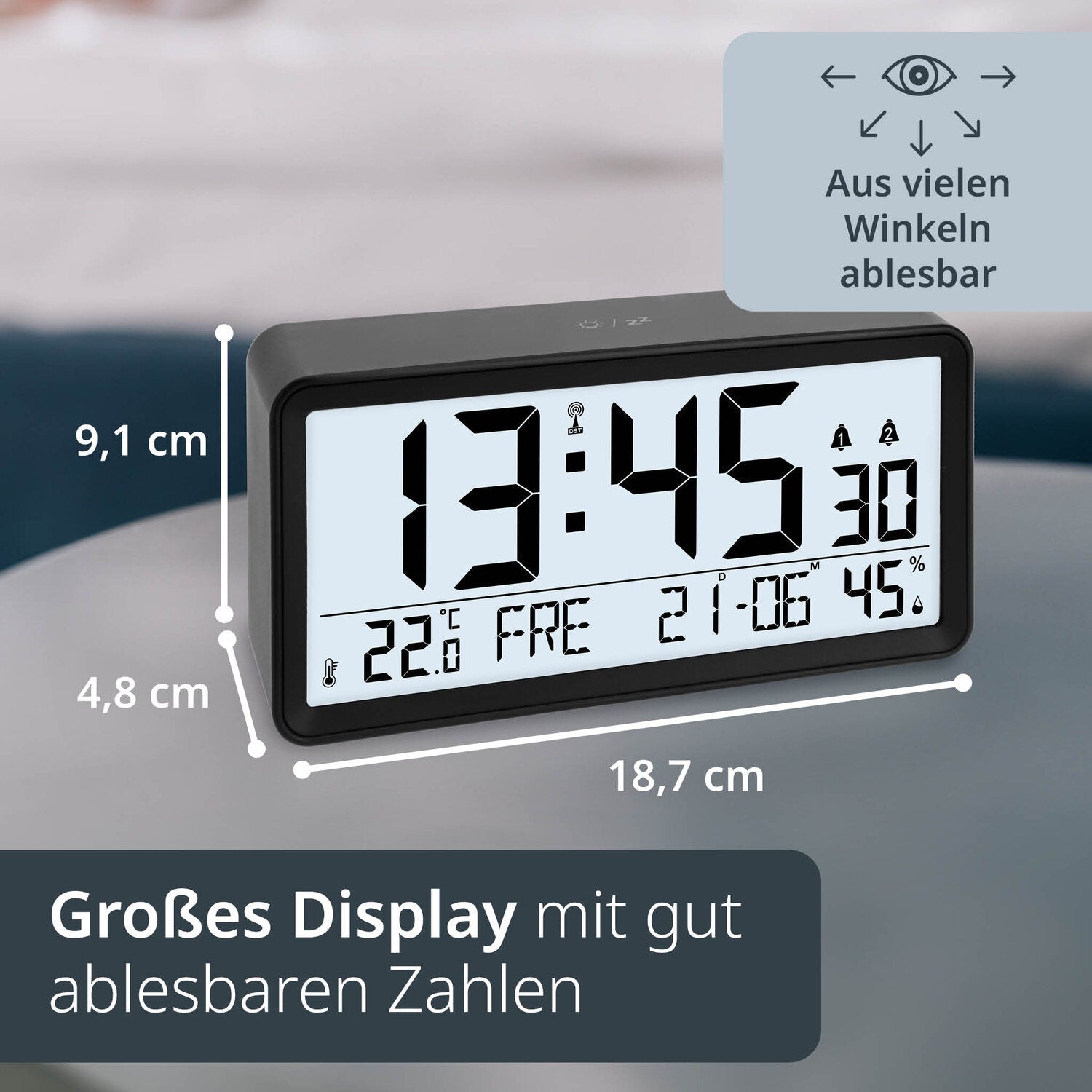 Digitale Tisch- und Wanduhr