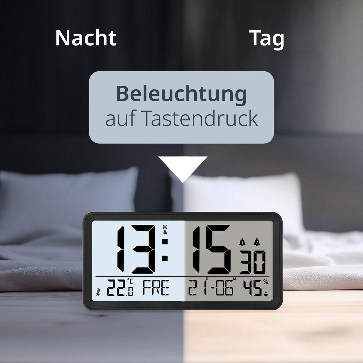 Digitale Tisch- und Wanduhr