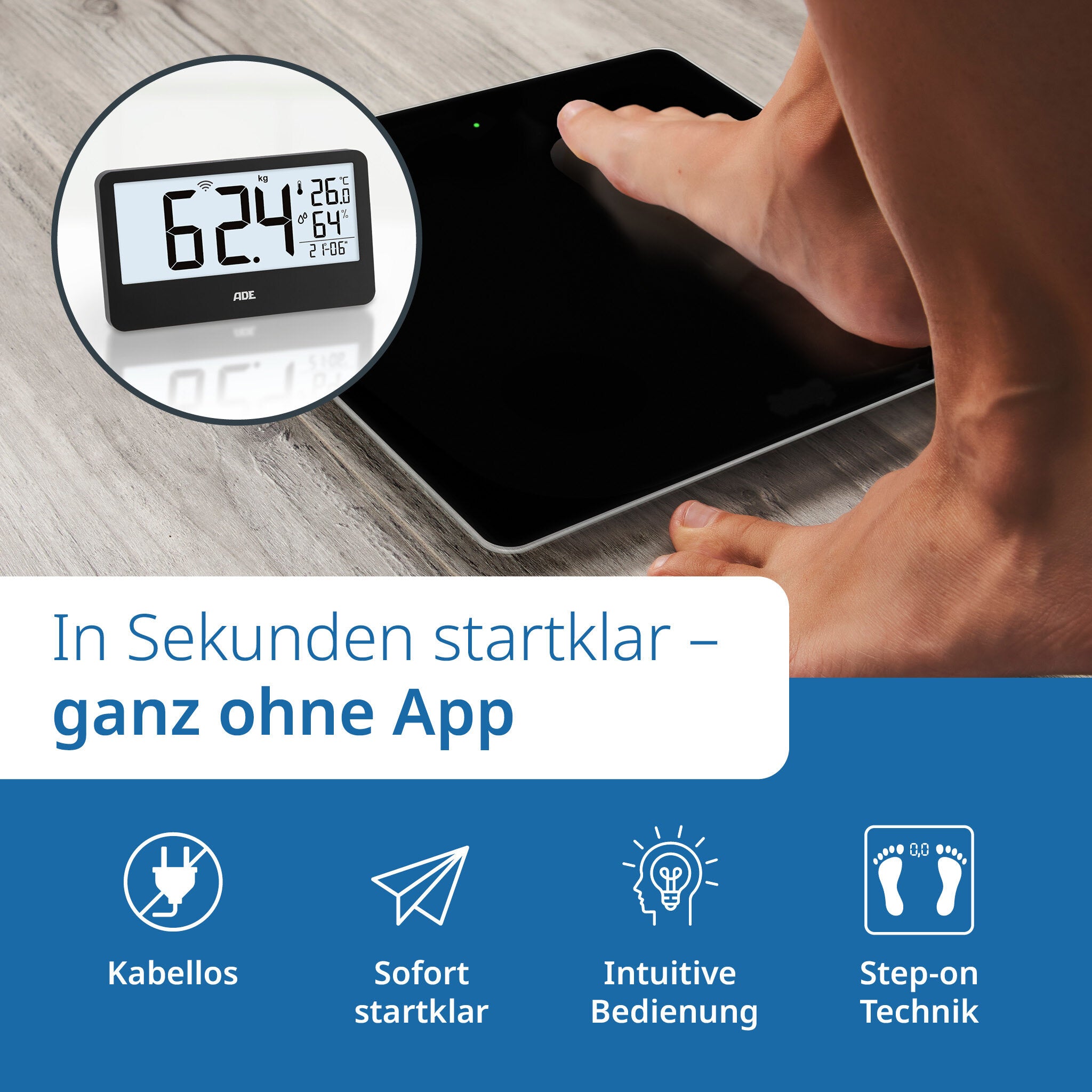 Digitale Personenwaage mit externem Display