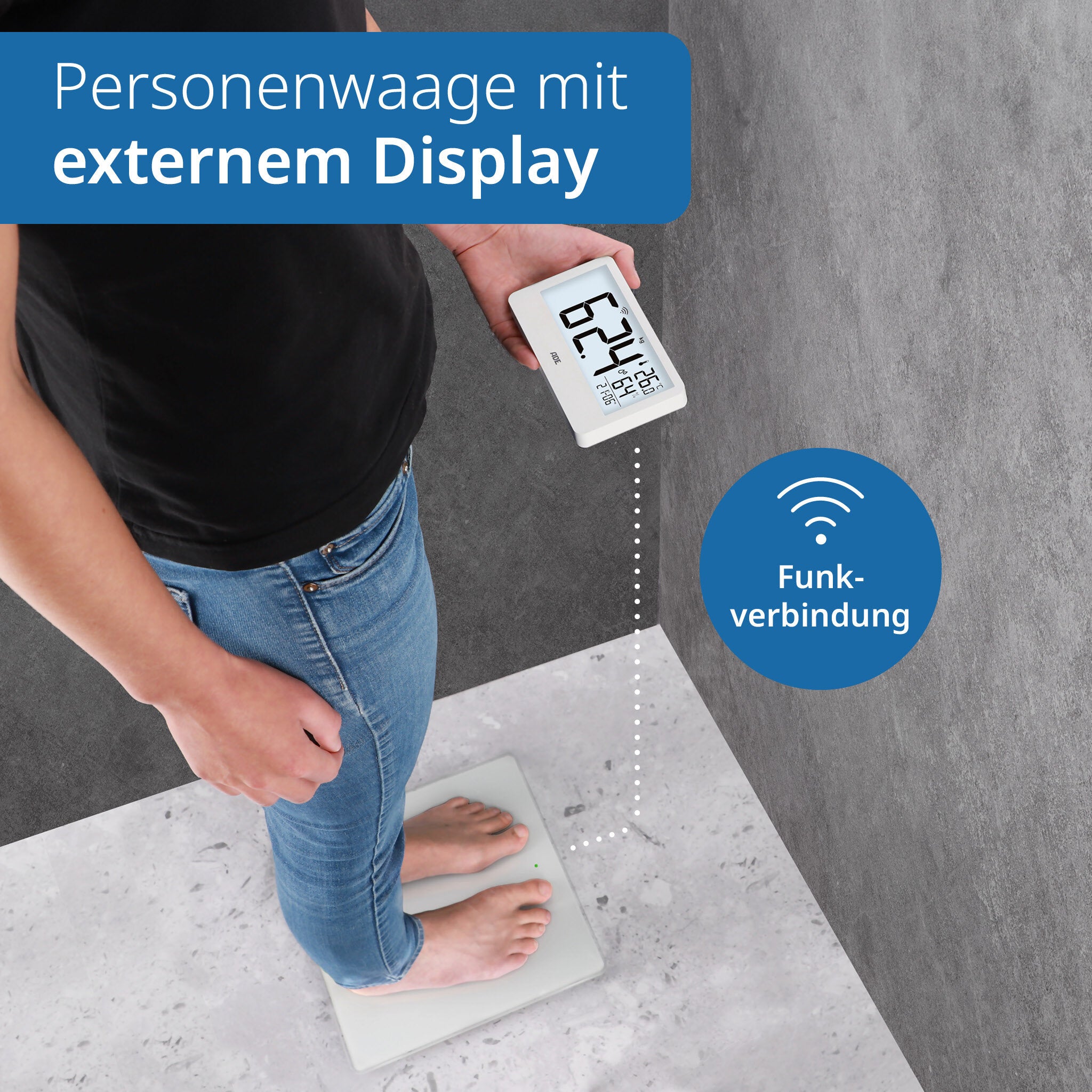 Digitale Personenwaage mit externem Display