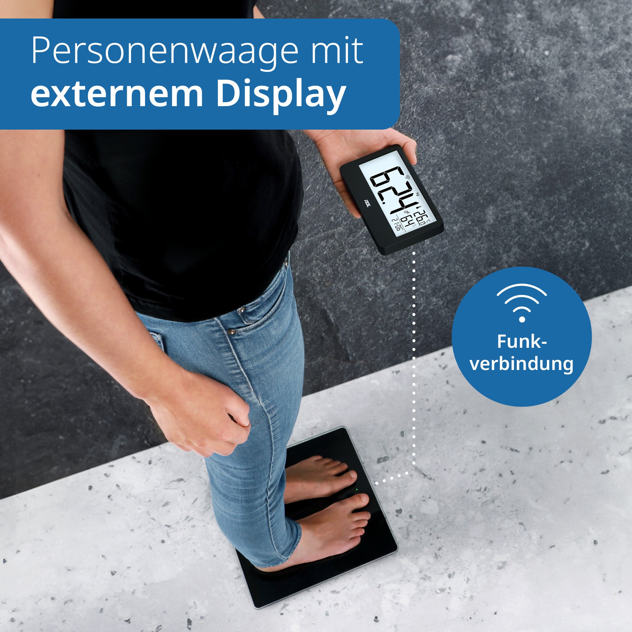 Digitale Personenwaage mit externem Display