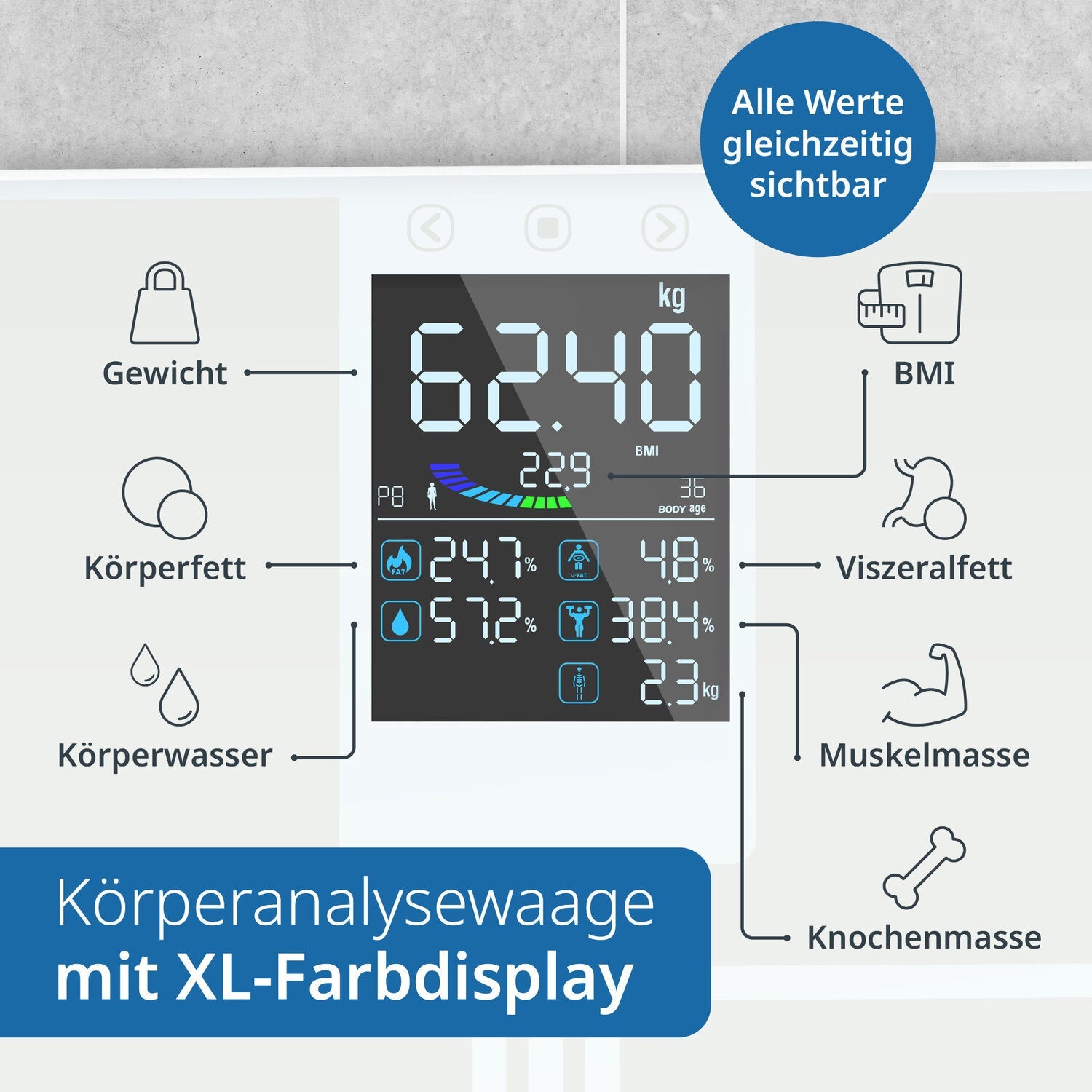 Digitale Körperanalysewaage Emmy