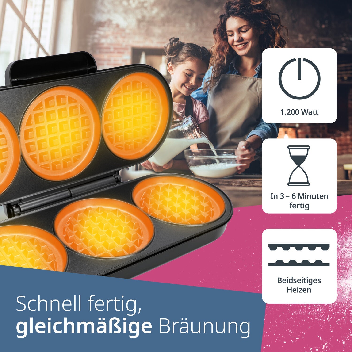 Elektrisches XXL-Waffeleisen
