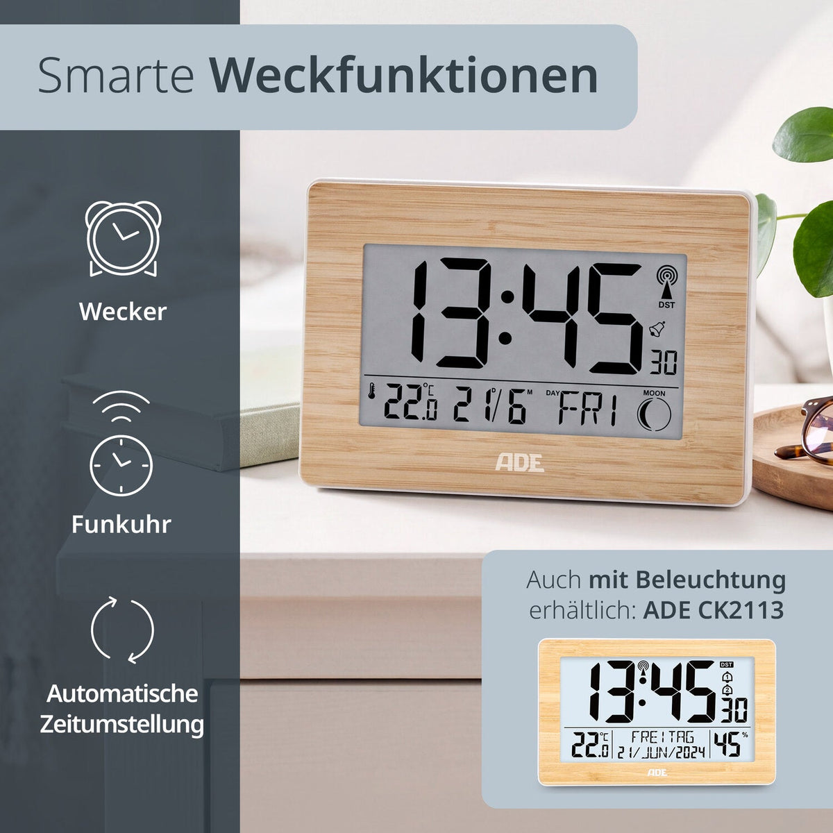 Digital radio-controlled clock